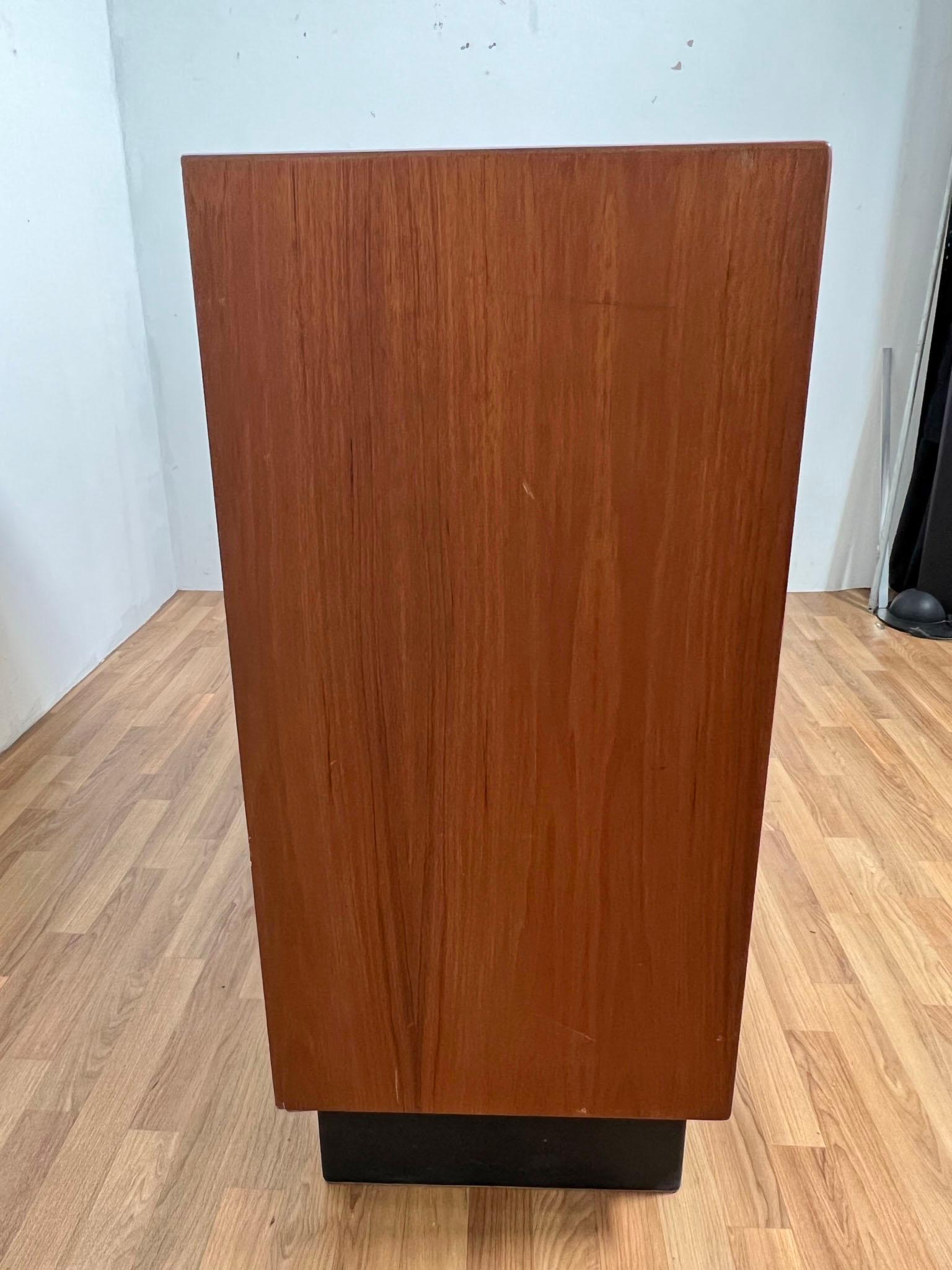 Upholstery Danish Modern Teak Five Drawer High Boy Dresser by Westnofa, Norway, Ca. 1970s
