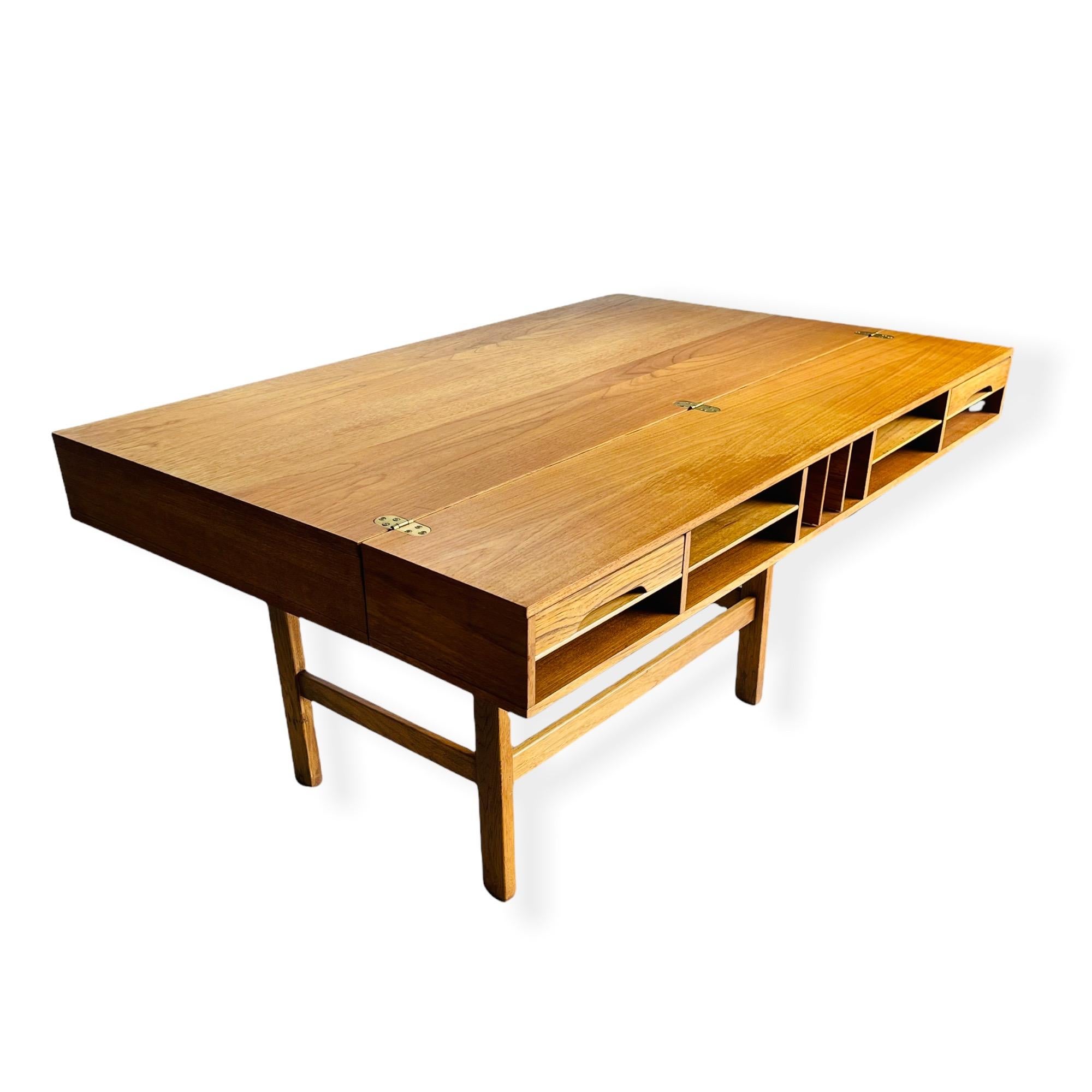 Danish Modern Teak Flip Top Desk by Peter Lovig Nielsen 9