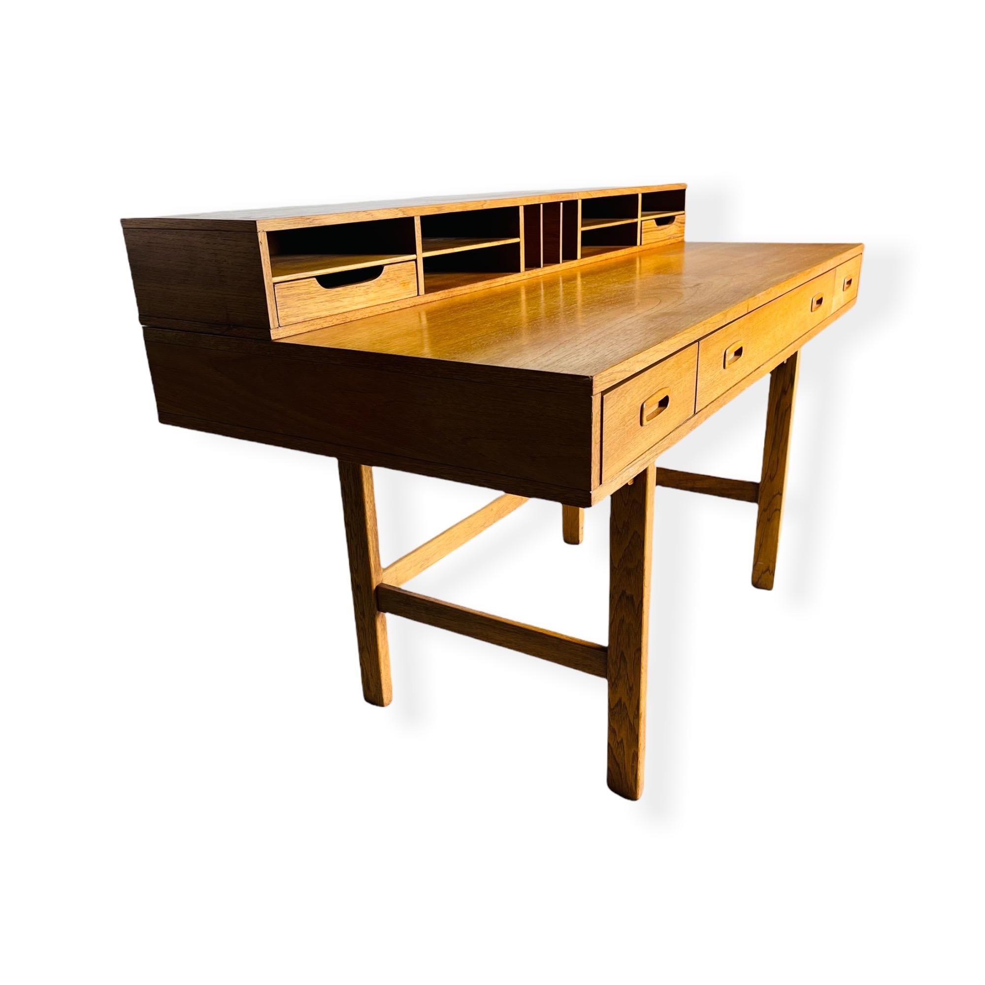 20th Century Danish Modern Teak Flip Top Desk by Peter Lovig Nielsen