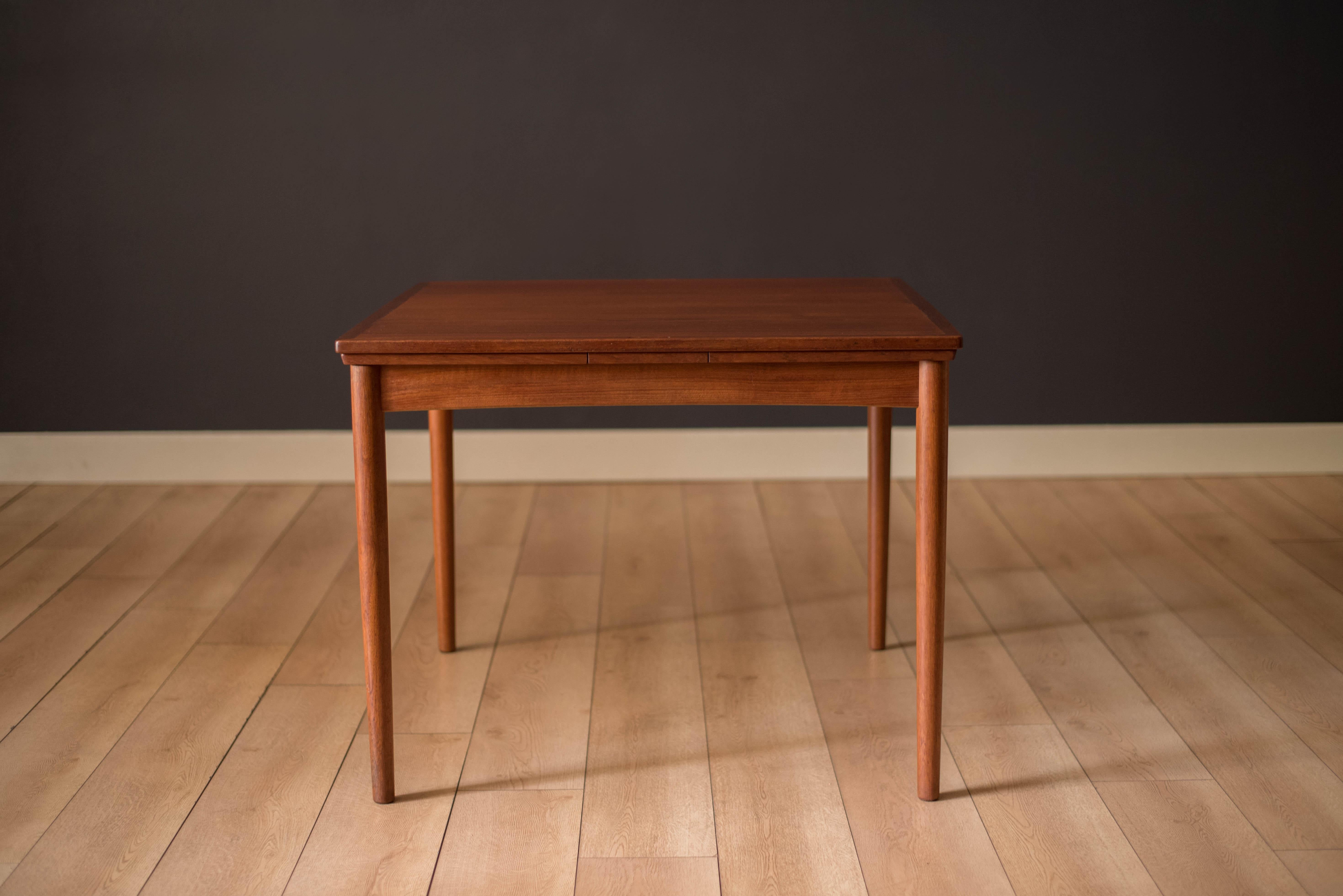 Danish Modern Teak Flip Top Extension Game Dining Table by Hundevad & Co. 4