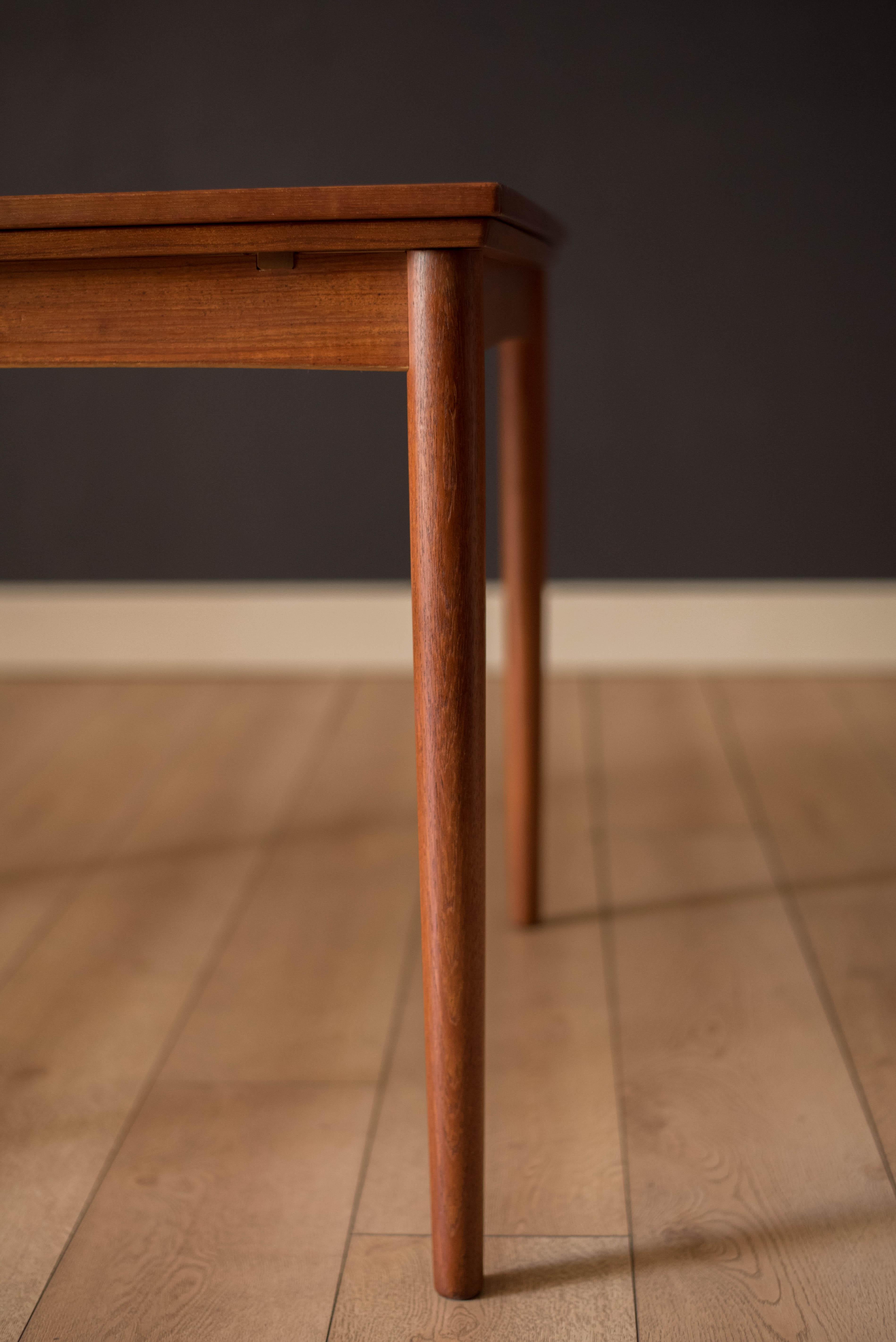 Danish Modern Teak Flip Top Extension Game Dining Table by Hundevad & Co. 8