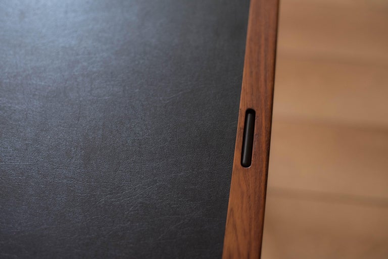 Danish Modern Teak Flip Top Extension Game Dining Table by Hundevad and