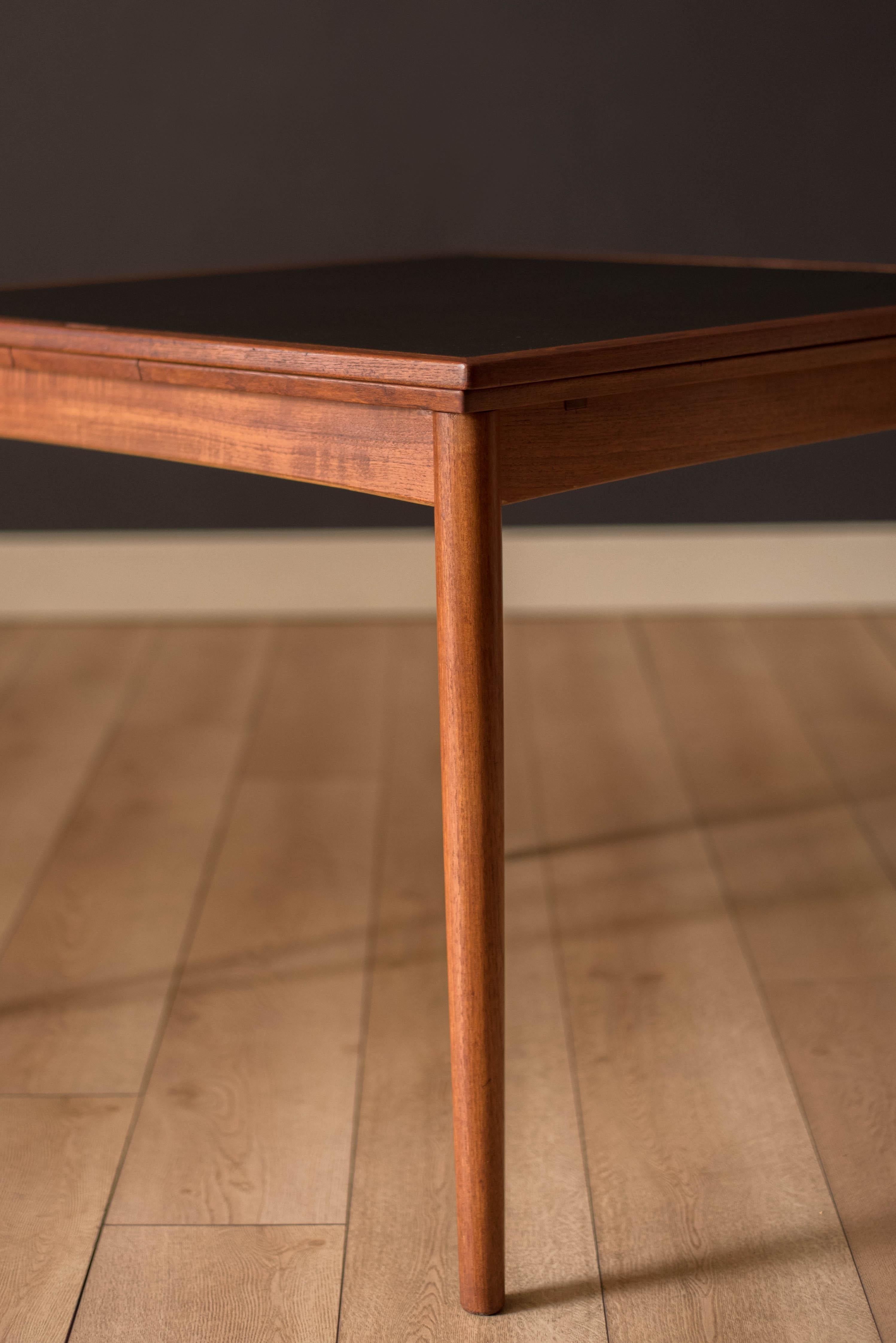 Danish Modern Teak Flip Top Extension Game Dining Table by Hundevad & Co. 2