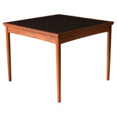 Danish Modern Teak Flip Top Extension Game Dining Table by Hundevad & Co.