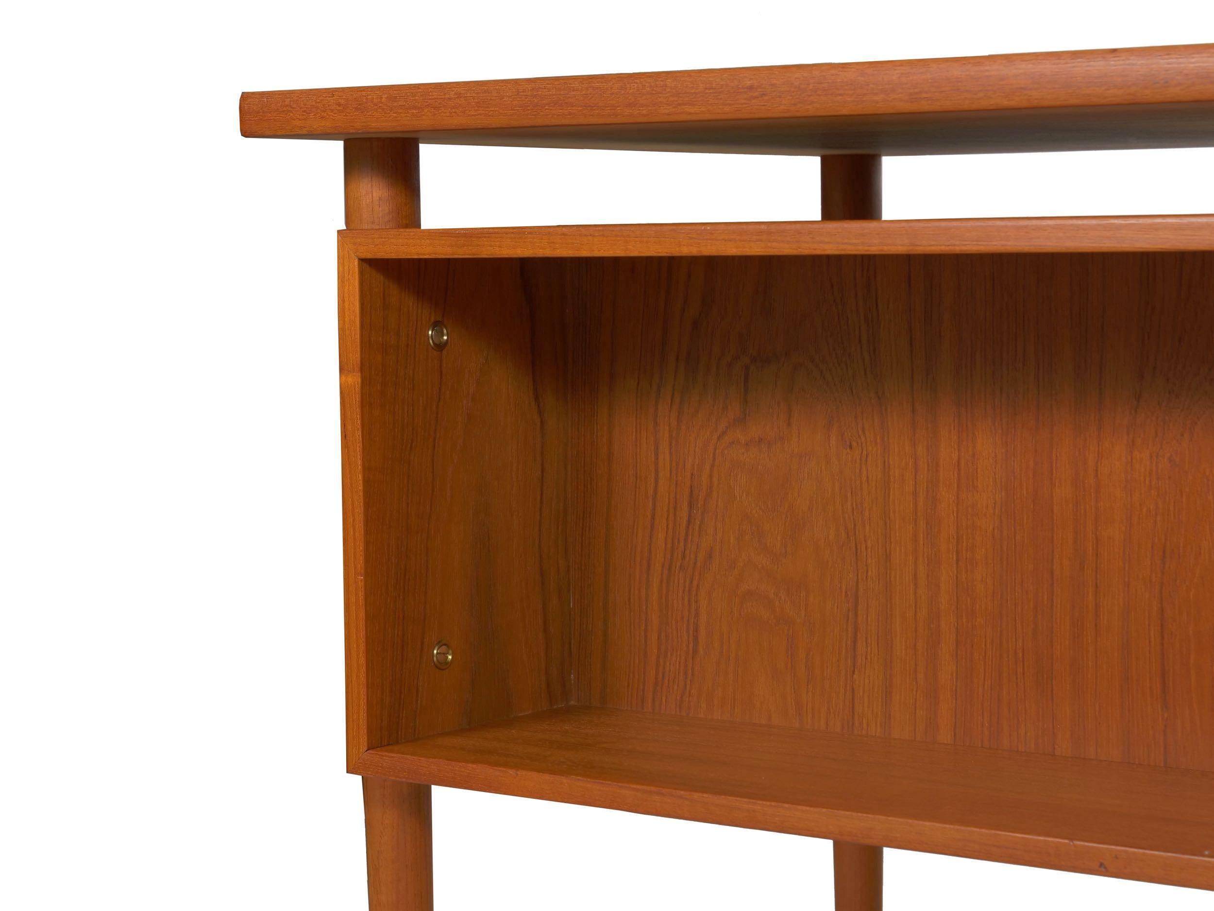 Danish Modern Teak Floating Top Writing Desk by Bornholm, circa 1960s 11