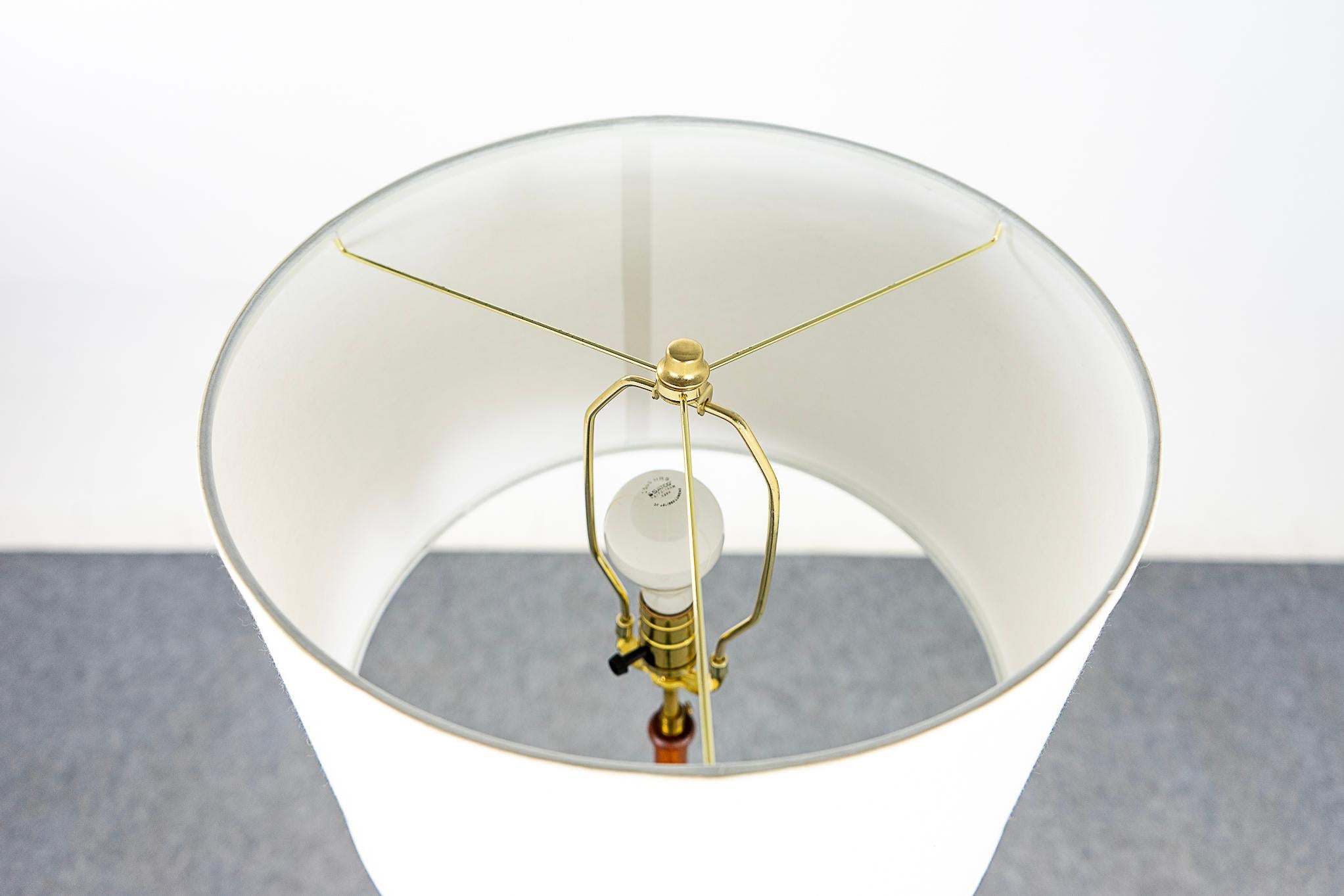 Brass Danish Modern Teak Floor Lamp