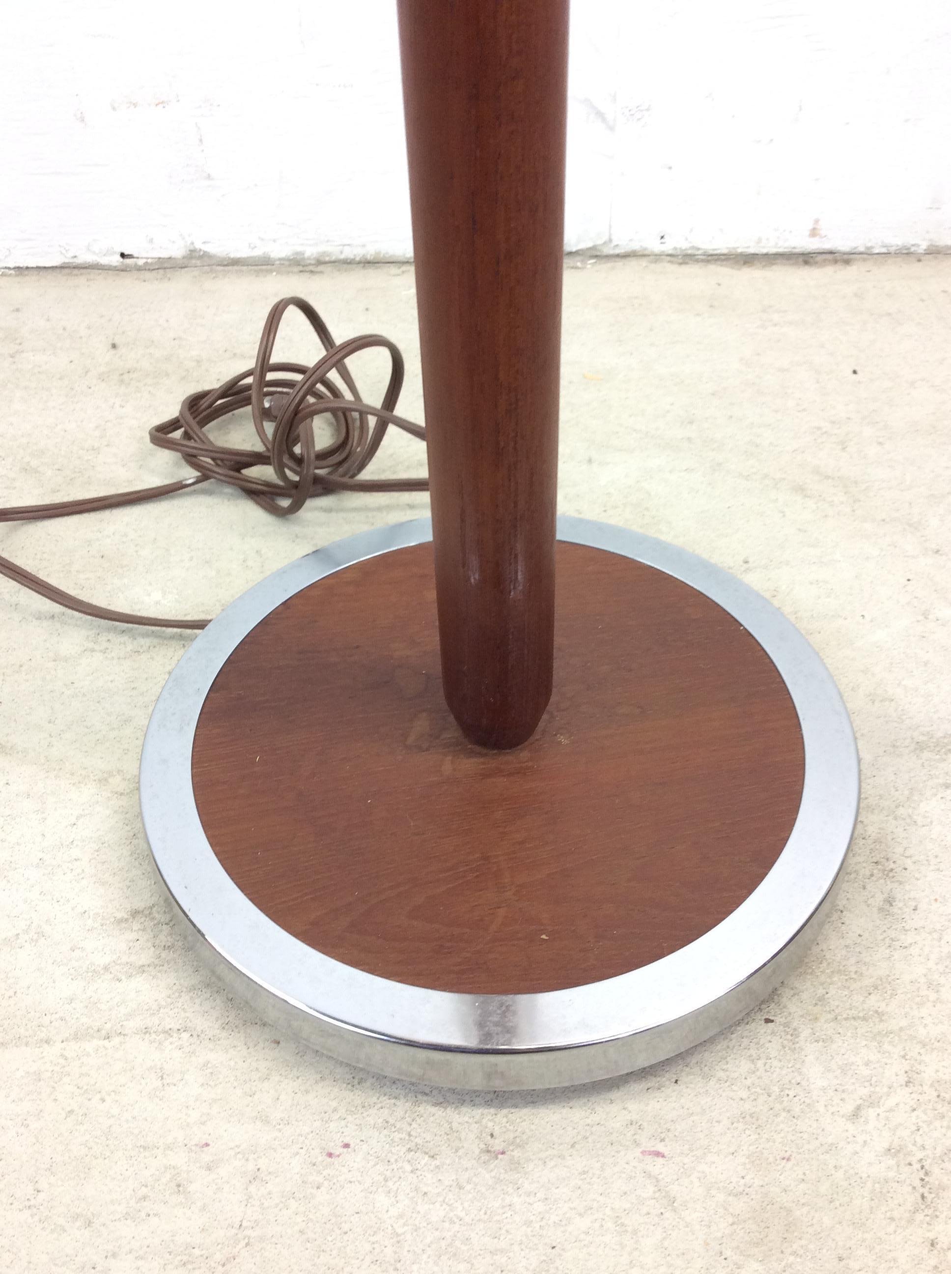 Danish Modern Teak Floor Lamp with Chrome Accented Base For Sale 5