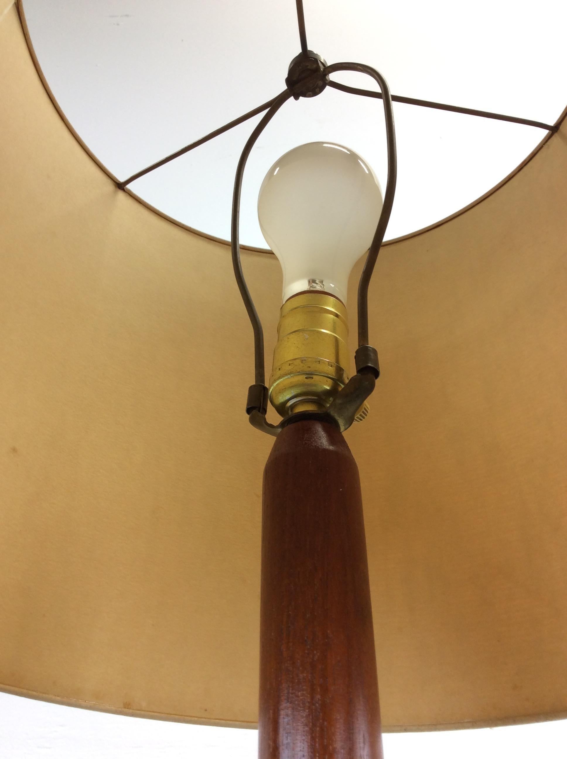 Danish Modern Teak Floor Lamp with Chrome Accented Base For Sale 7