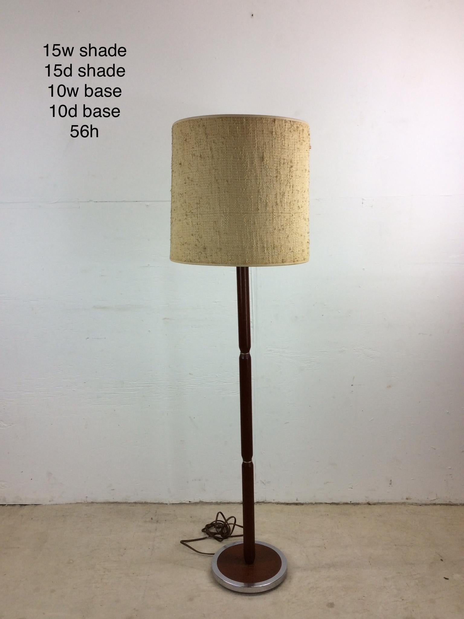 Danish Modern Teak Floor Lamp with Chrome Accented Base For Sale 10
