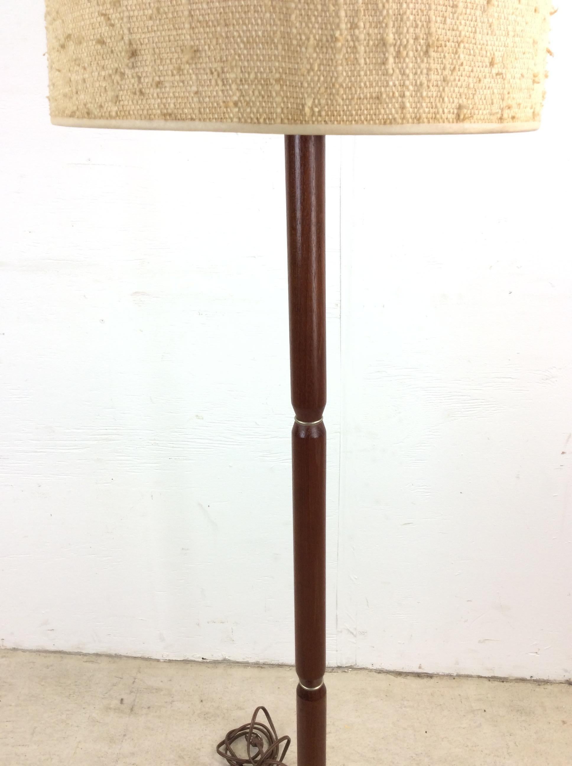Danish Modern Teak Floor Lamp with Chrome Accented Base For Sale 3