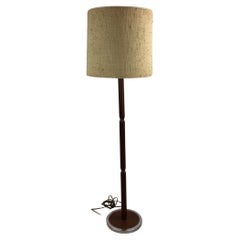 Danish Modern Teak Floor Lamp with Chrome Accented Base