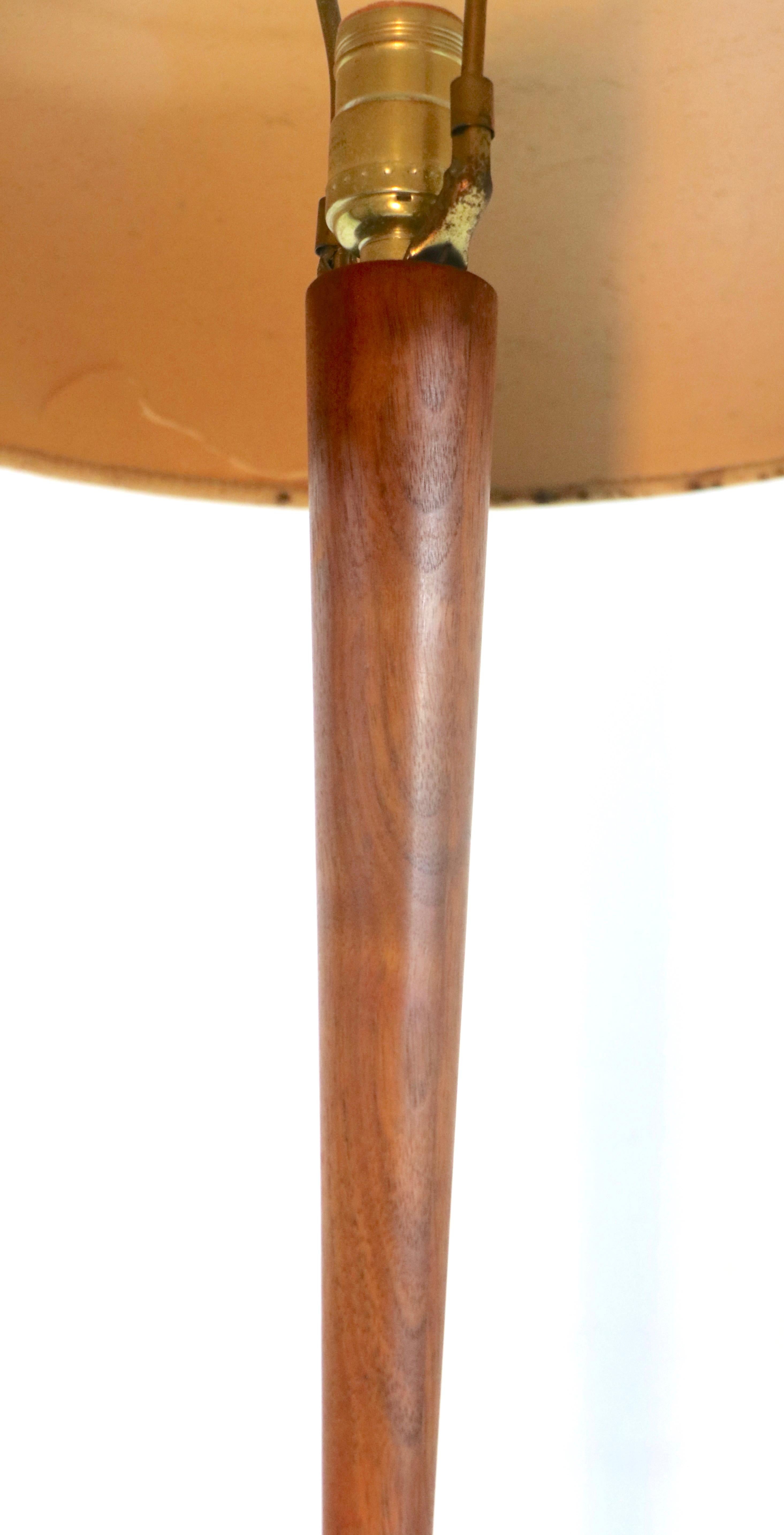 Danish Modern Teak Floor Lamp with Sculpted Base In Good Condition In New York, NY