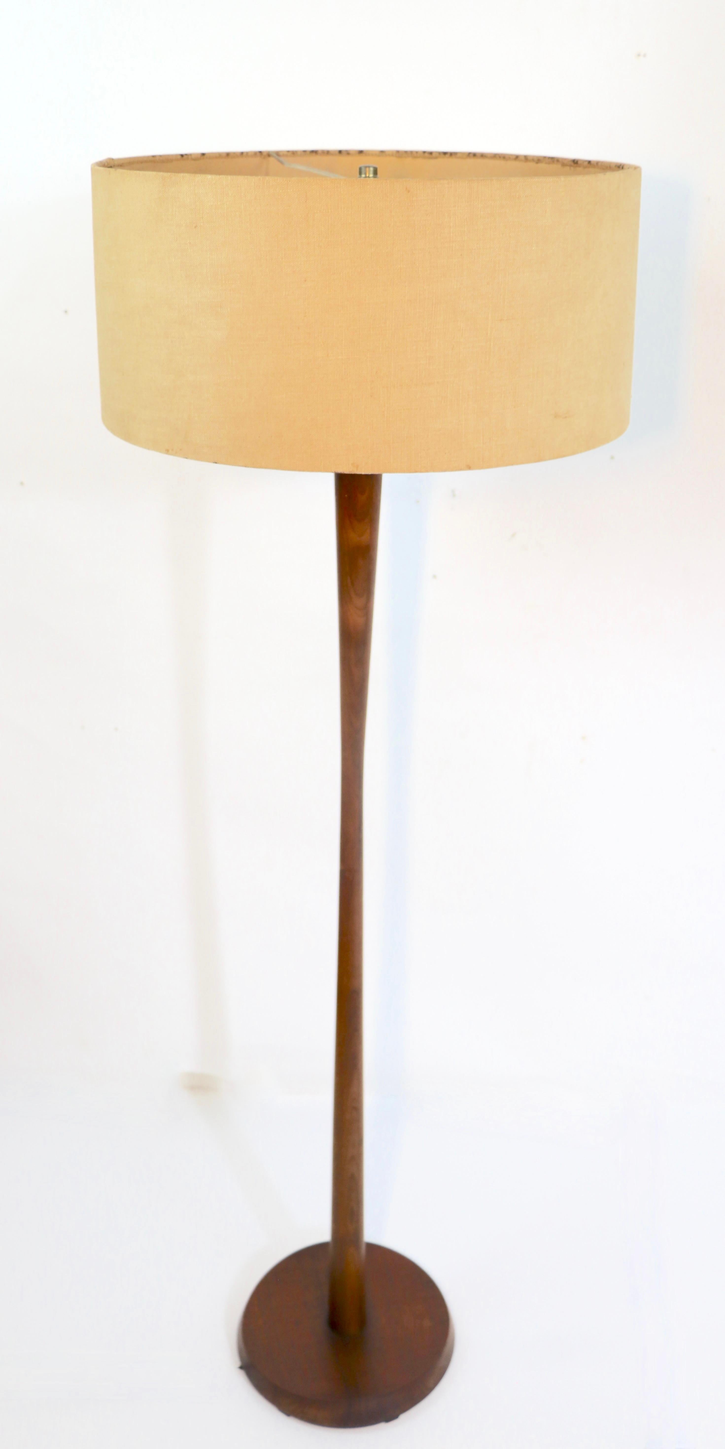 20th Century Danish Modern Teak Floor Lamp with Sculpted Base