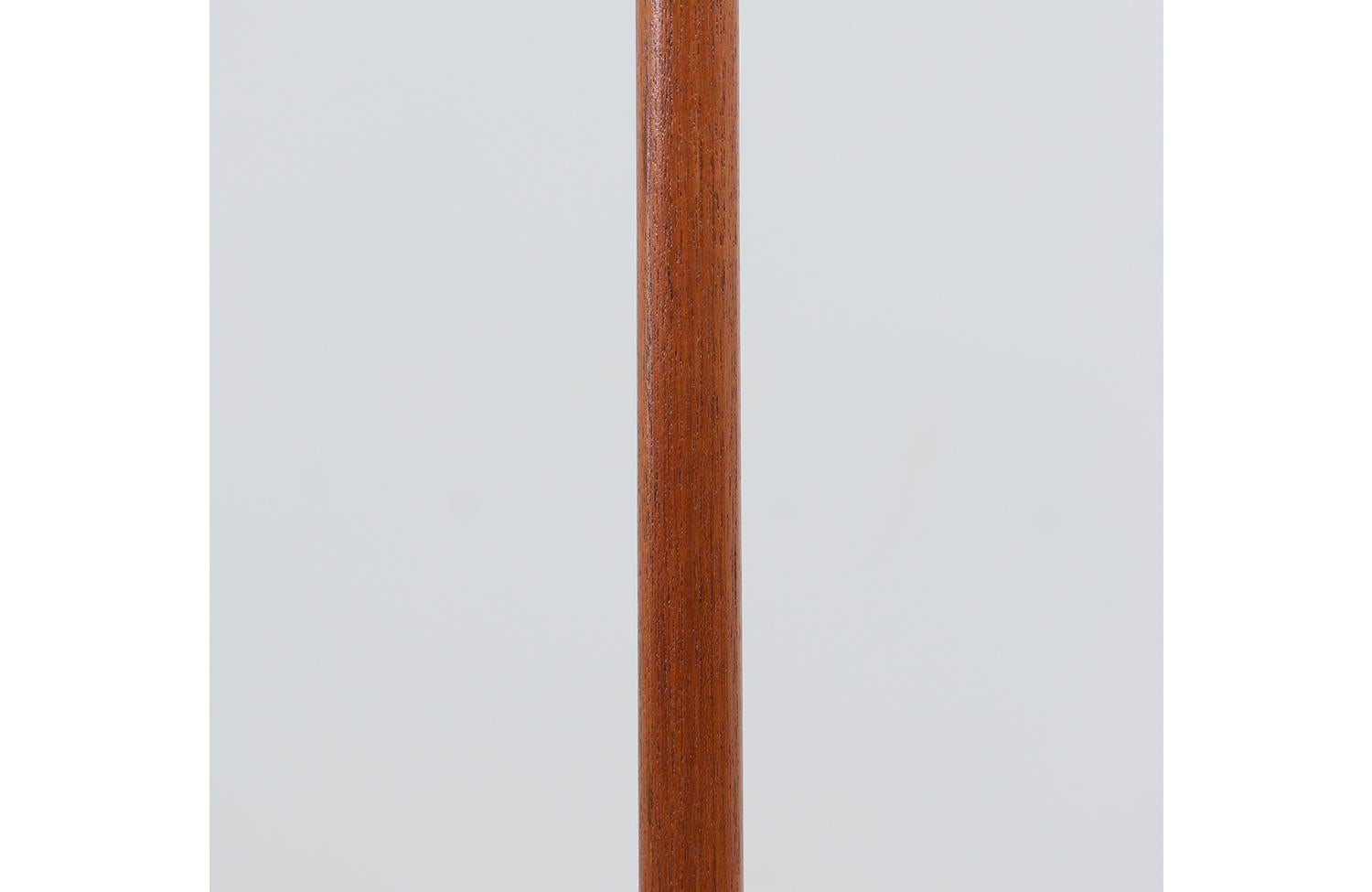 Mid-20th Century Danish Modern Teak Floor Lamp with Tripod Iron Base