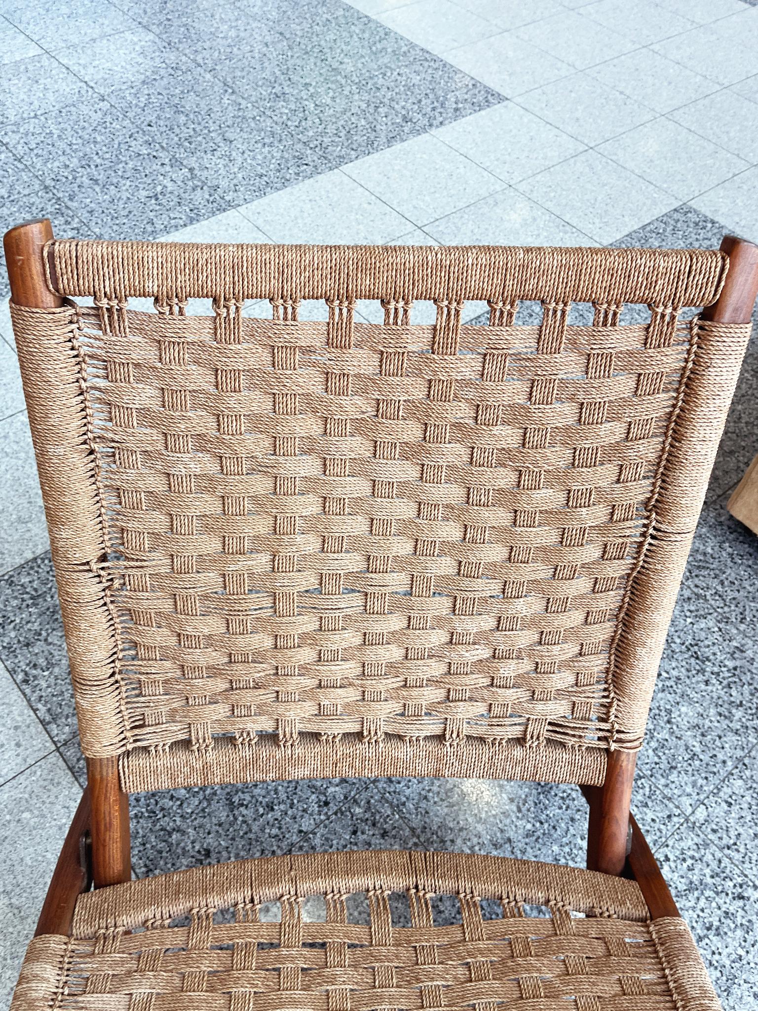 Danish Modern Teak Folding Chairs in the Style of Ebert Wels - A Pair For Sale 2