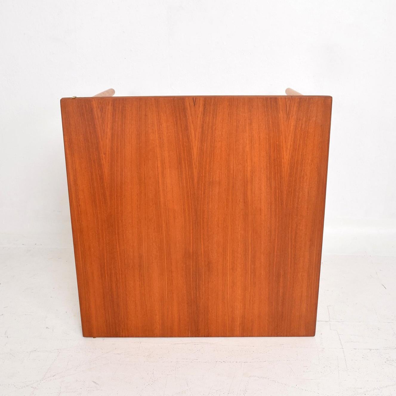 Brass Danish Modern Teak Folding Dining Table