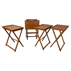 Danish Modern Teak Folding Serving Tables