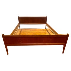 Danish Modern Teak Full Size Low Bed with Footboard and Headboard & Slats