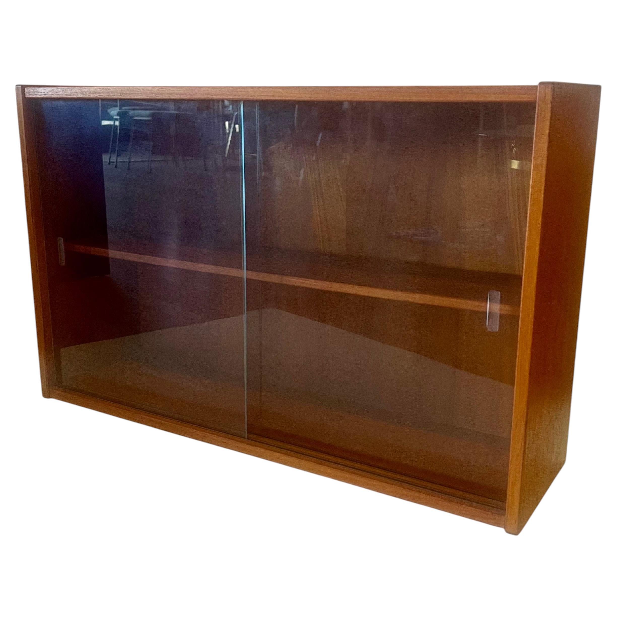 Danish Modern Teak & Glass Cado Wall Unit Display Cabinet