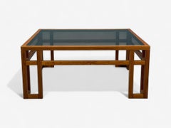 Danish Modern, Teak, Glass, Square Coffee Table, Denmark, 1960s