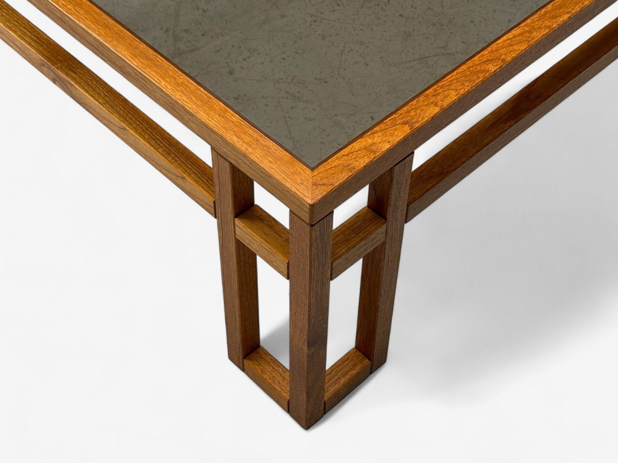 Table basse carrée moderne danoise, en teck et verre, Danemark, années 1960 Bon état - En vente à Manhasset, NY