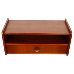Danish Modern Teak Hanging Drawer with Cubby Hole Storage