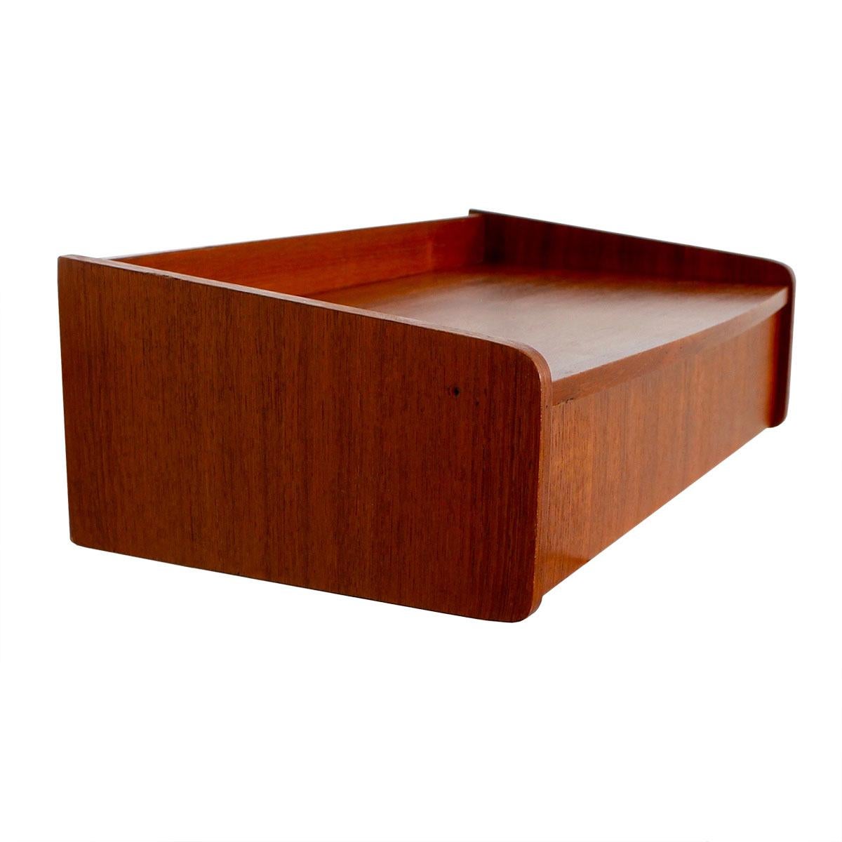 Danish Modern Teak Hanging Shelf with Drawer In Good Condition For Sale In Kensington, MD