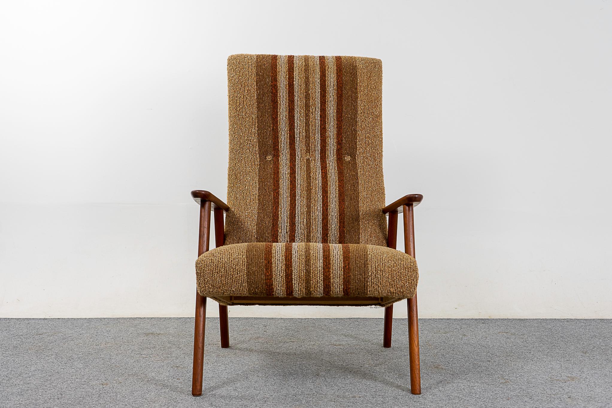 Mid-20th Century Danish Modern Teak High Back Lounge Chair 
