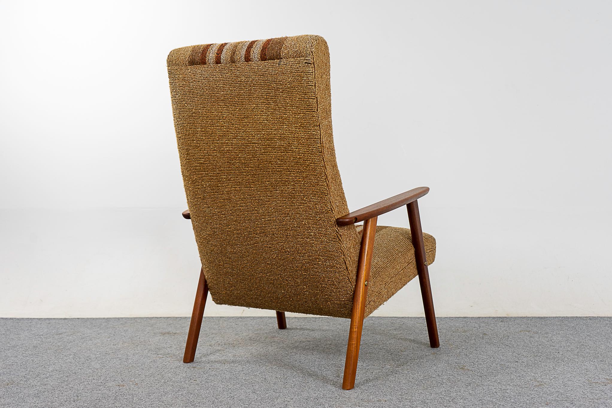 Danish Modern Teak High Back Lounge Chair  2