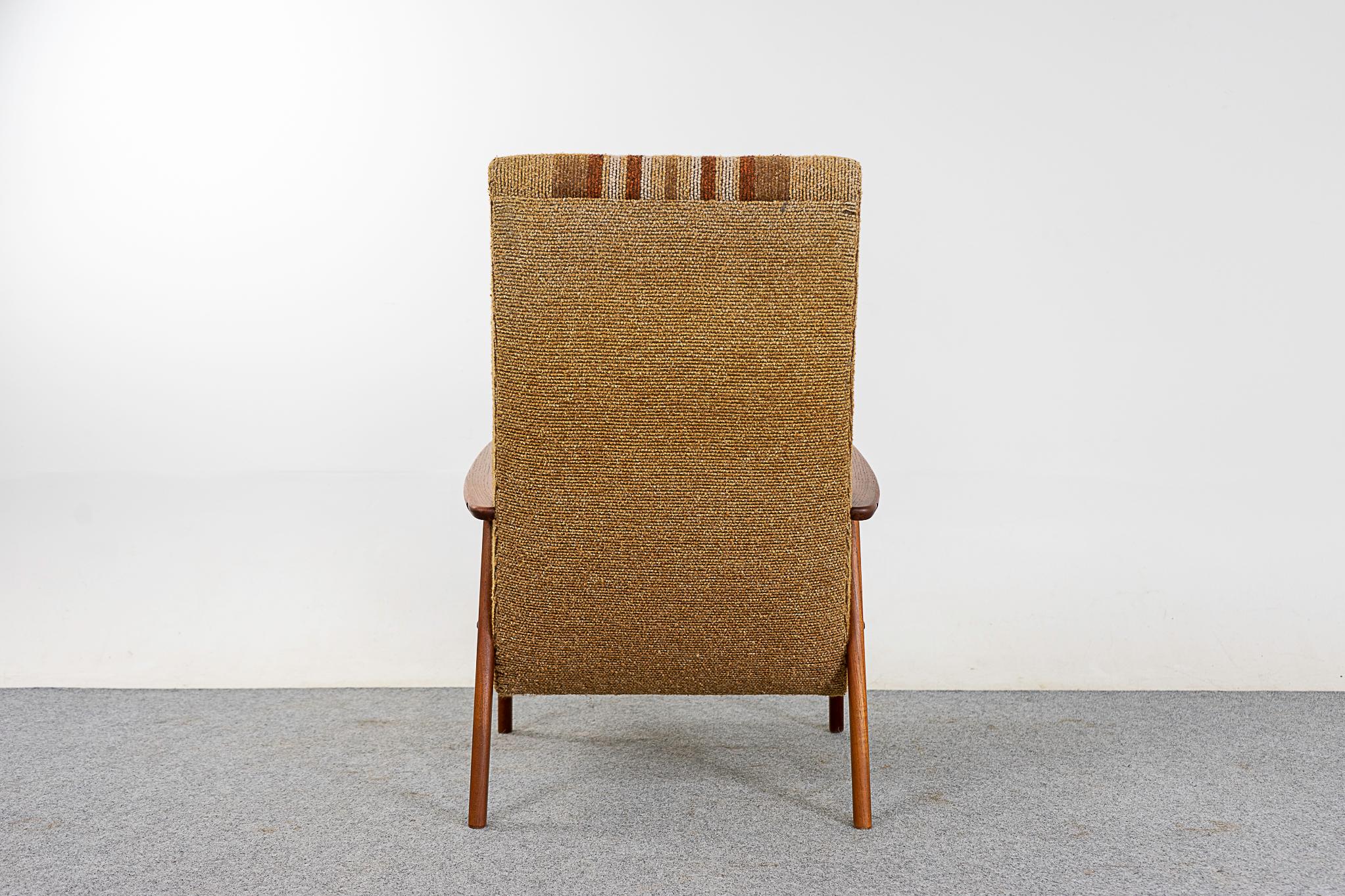 Danish Modern Teak High Back Lounge Chair  3