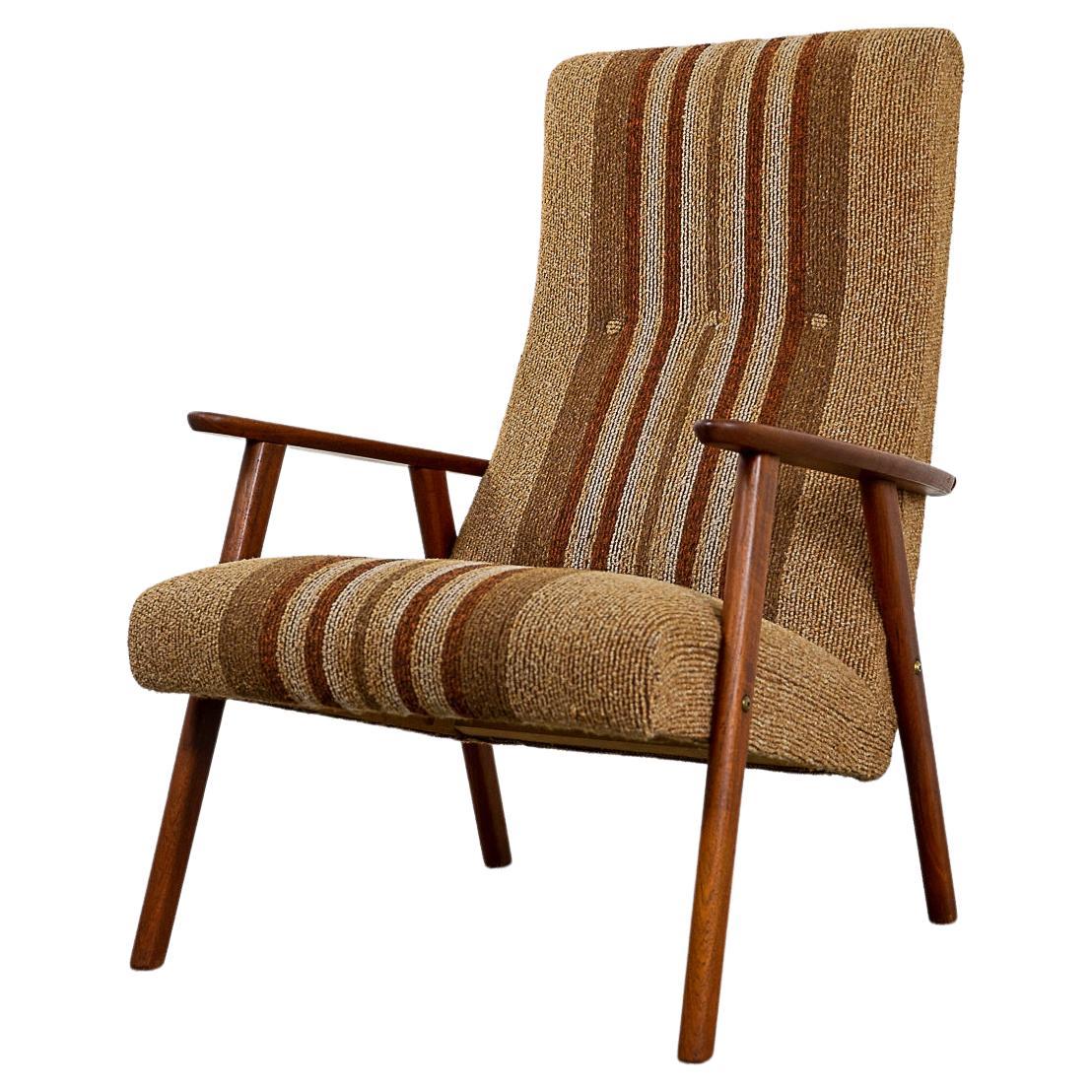 Danish Modern Teak High Back Lounge Chair 