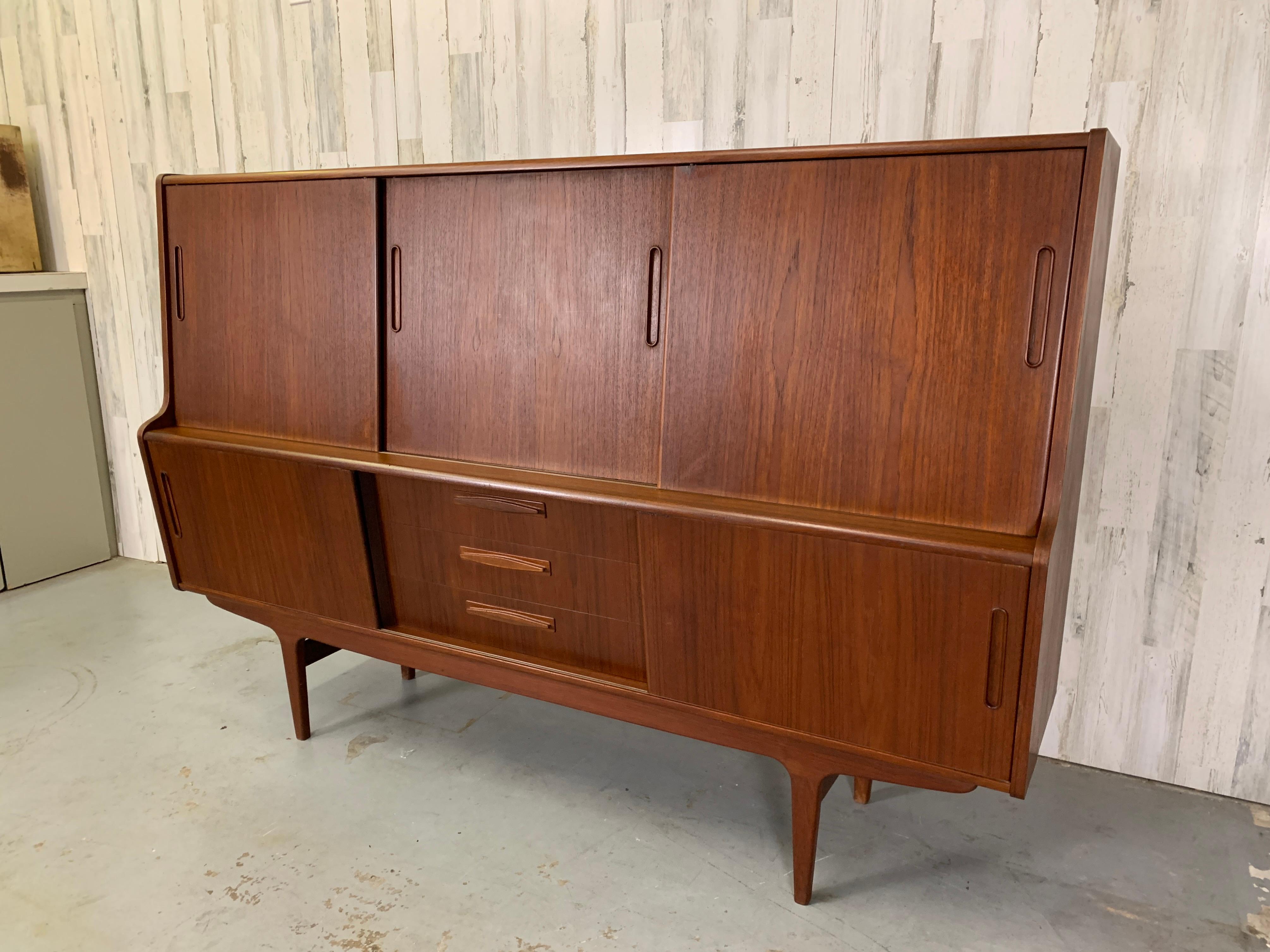 20th Century Danish Modern Teak High Board For Sale