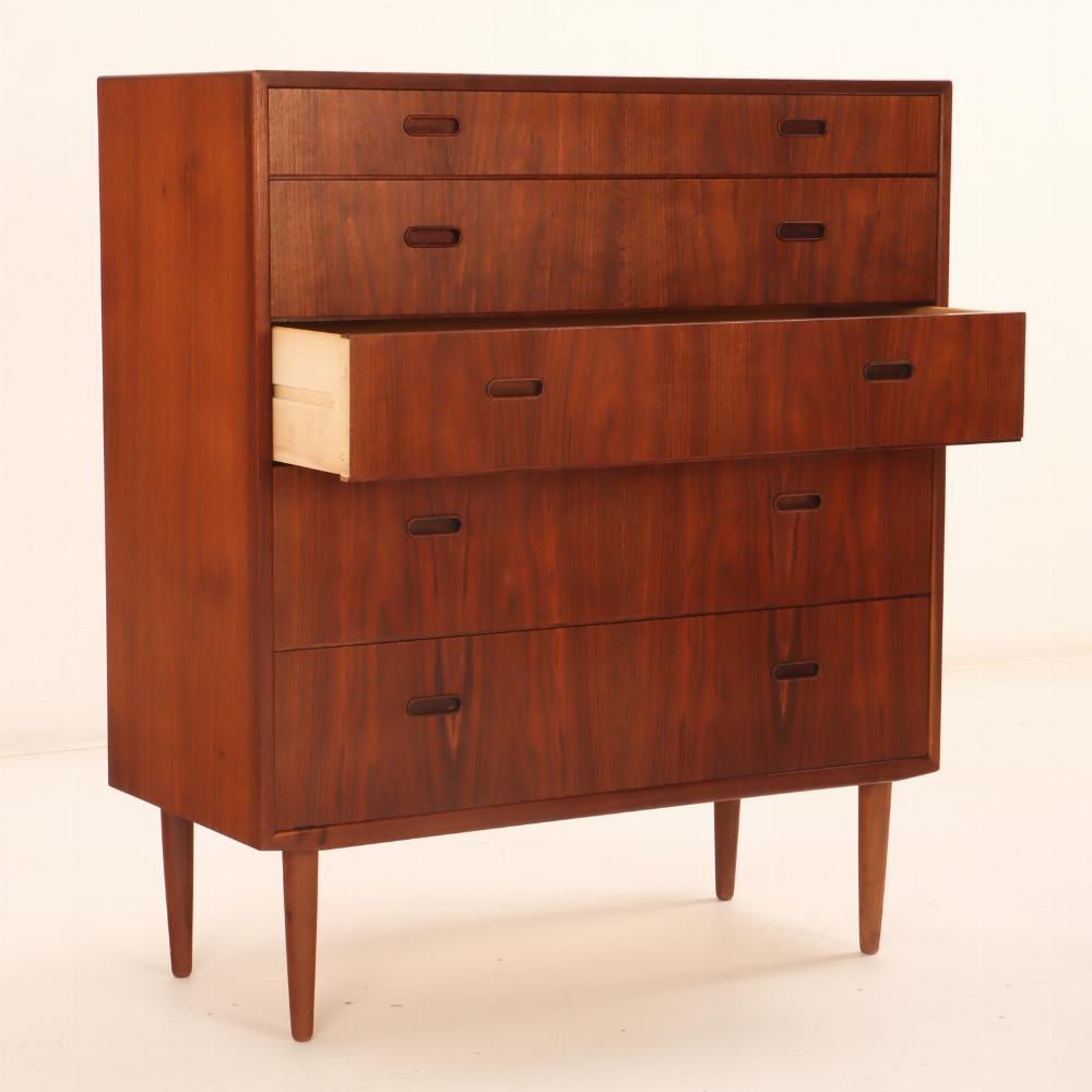Mid-Century Modern Danish Modern Teak Highboy Dresser by Falster.