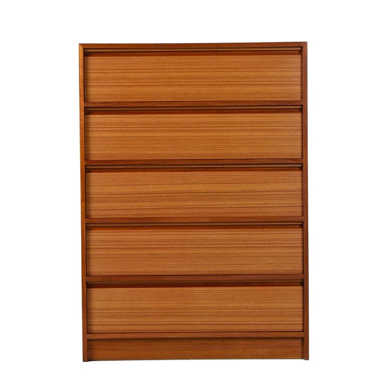 Danish Modern Teak Highboy Dresser Chest Of Drawers For Sale At