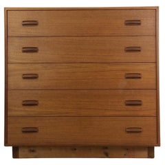 Danish Modern Teak Highboy Dresser