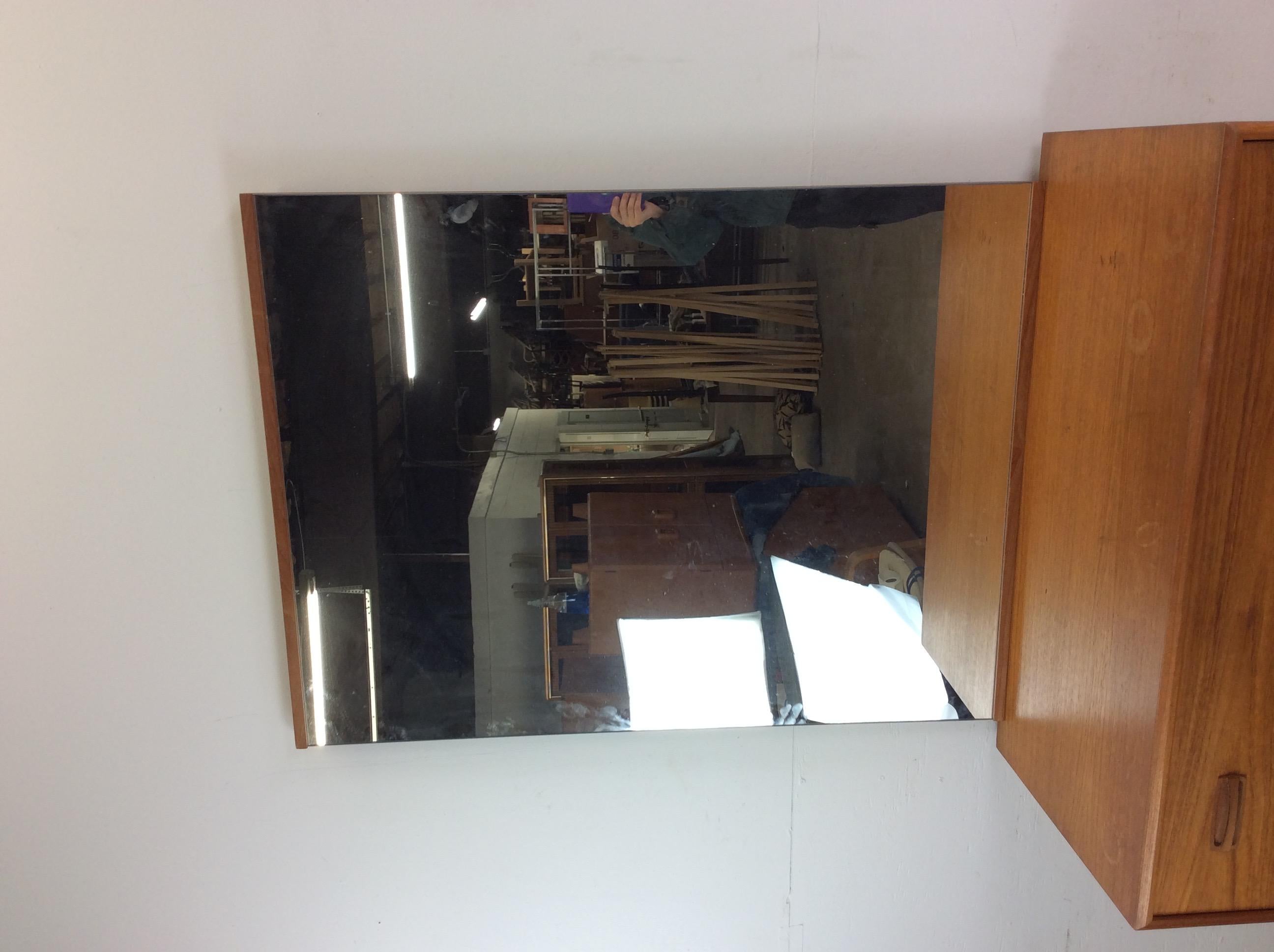 Danese Danish Modern Teak Highboy Dresser with Mounted Mirror in vendita