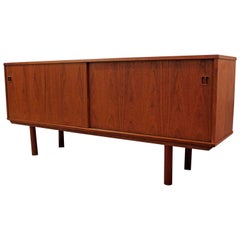 Danish Modern Teak IB Kofod Larsen Sliding Door Credenza