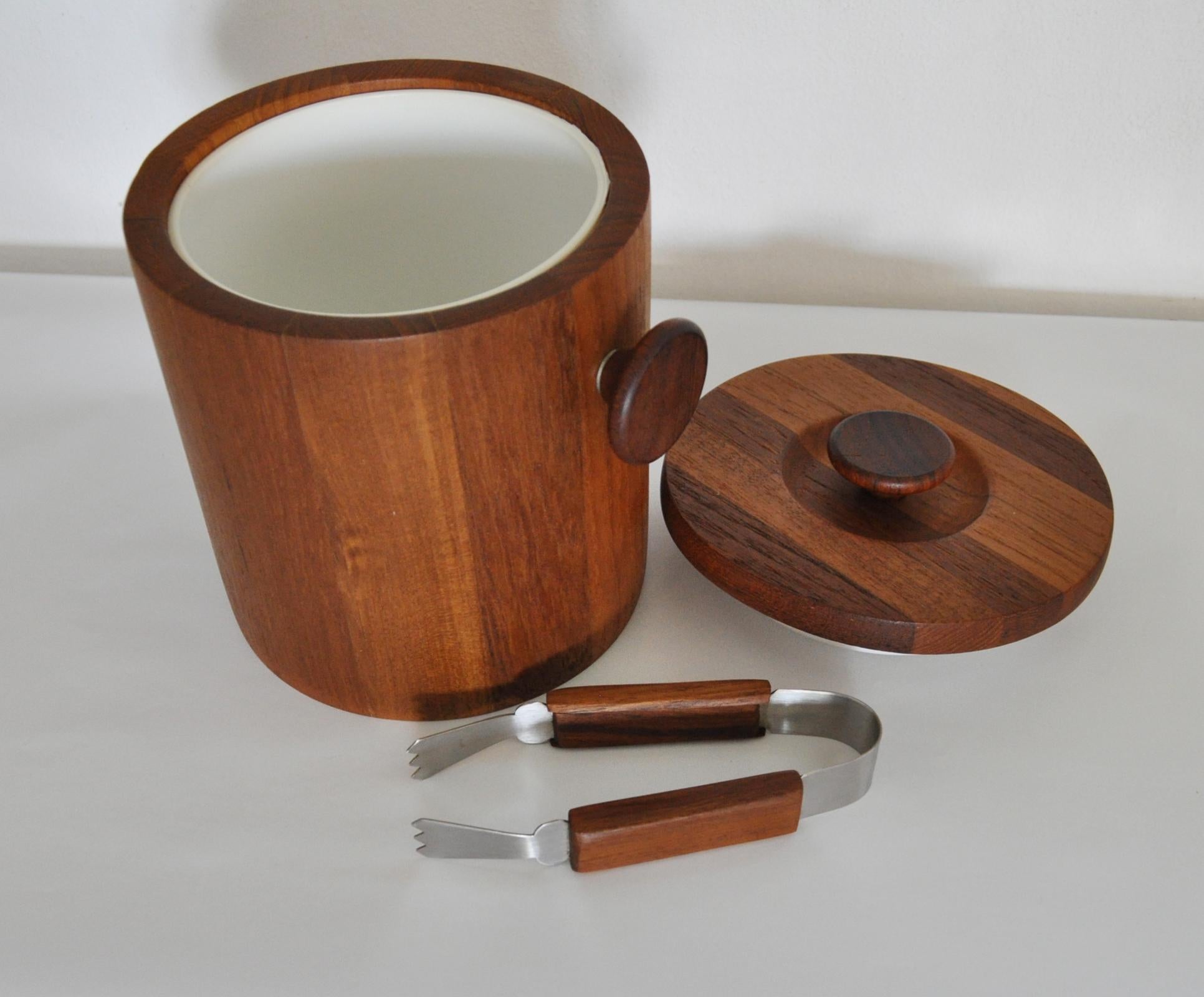Moderner dänischer eiskübel aus teakholz von Lüthje Wood 3