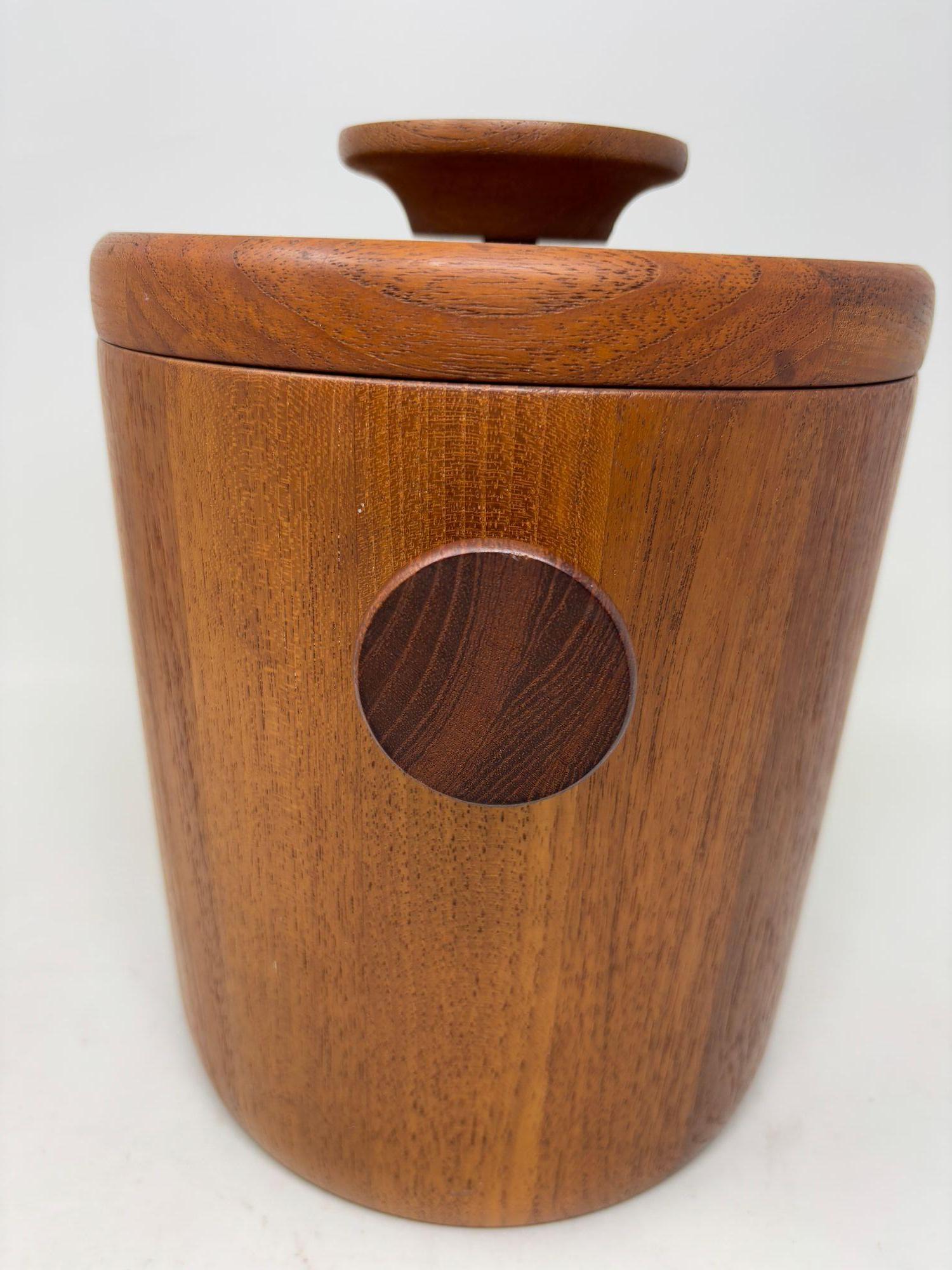 Danish Modern Teak Ice Bucket Dansk Jens Quistgaard Style 1960s Denmark For Sale 10