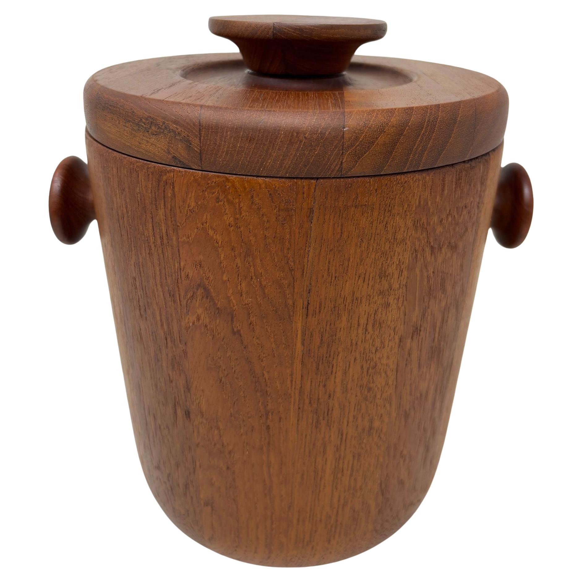 Danish Modern Teak Ice Bucket Dansk Jens Quistgaard Style 1960s Denmark For Sale