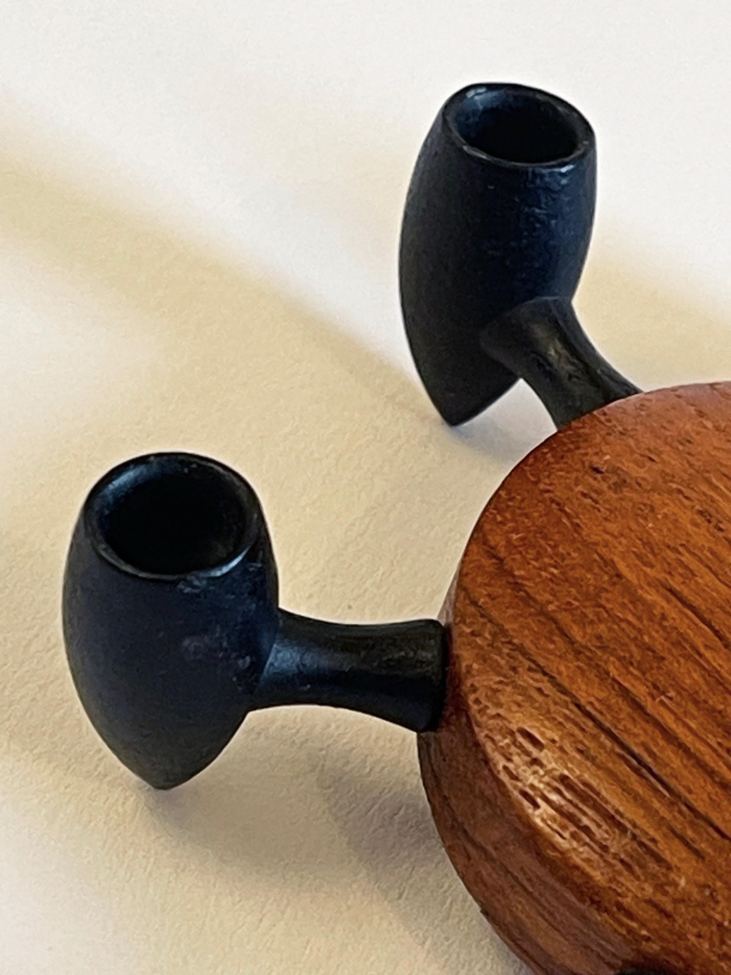 Metallo Portacandele moderno danese in teak e ferro a 6 braccia di Digsmed del 1969 ca. in vendita