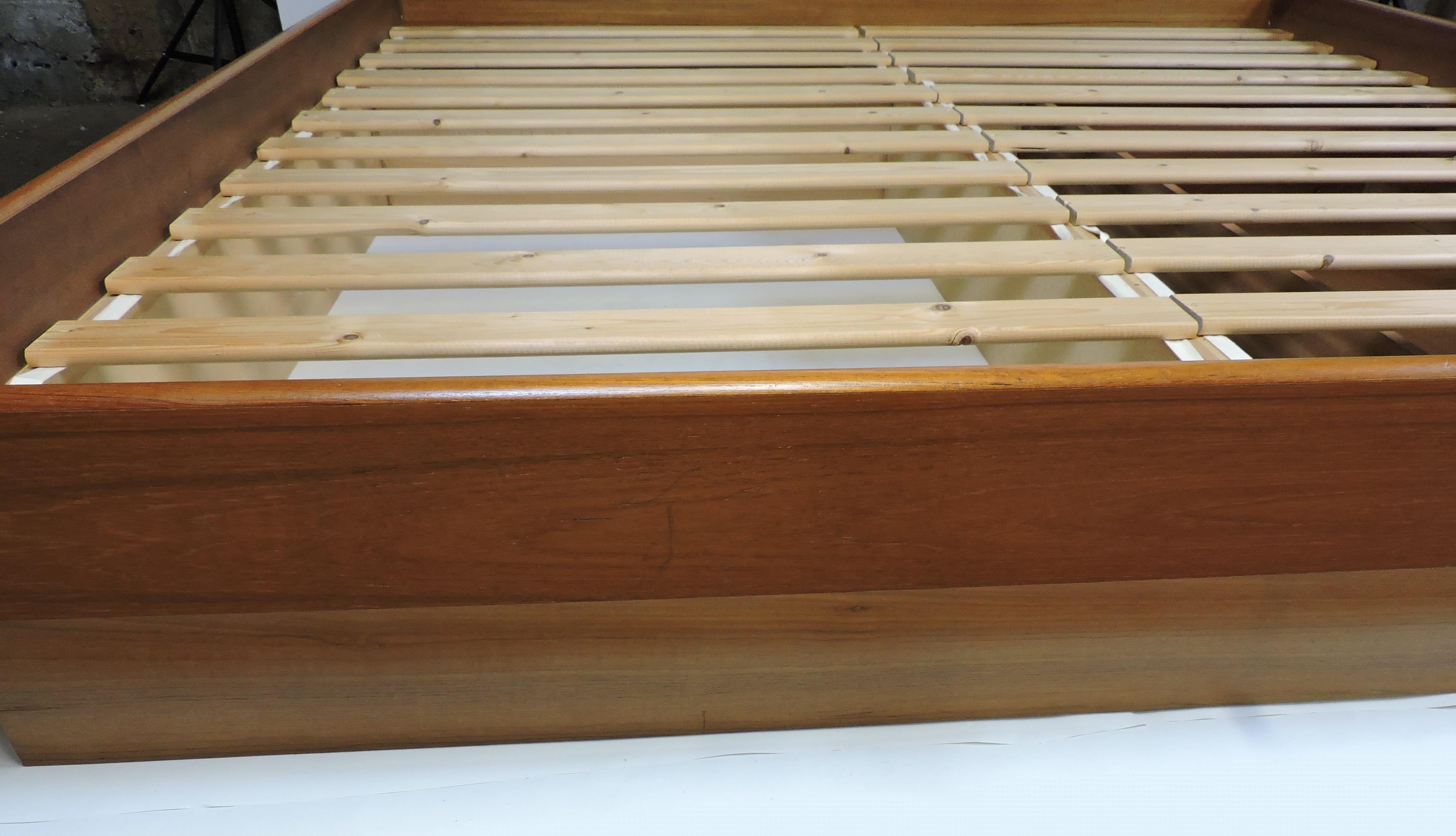 Danish Modern Teak King Size Platform Bed Frame with Storage 2