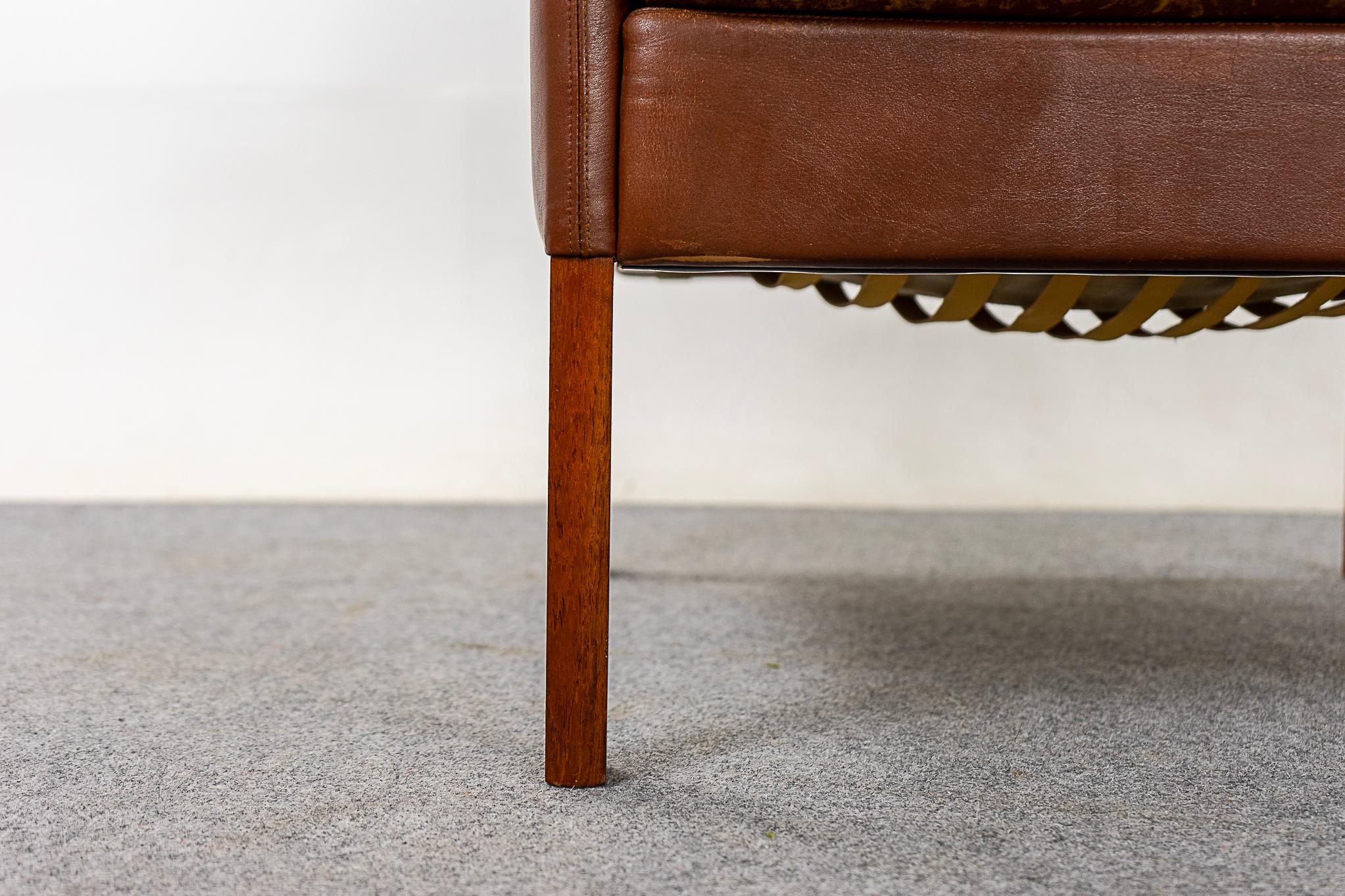 Danish Modern Teak & Leather Lounge Chair 5