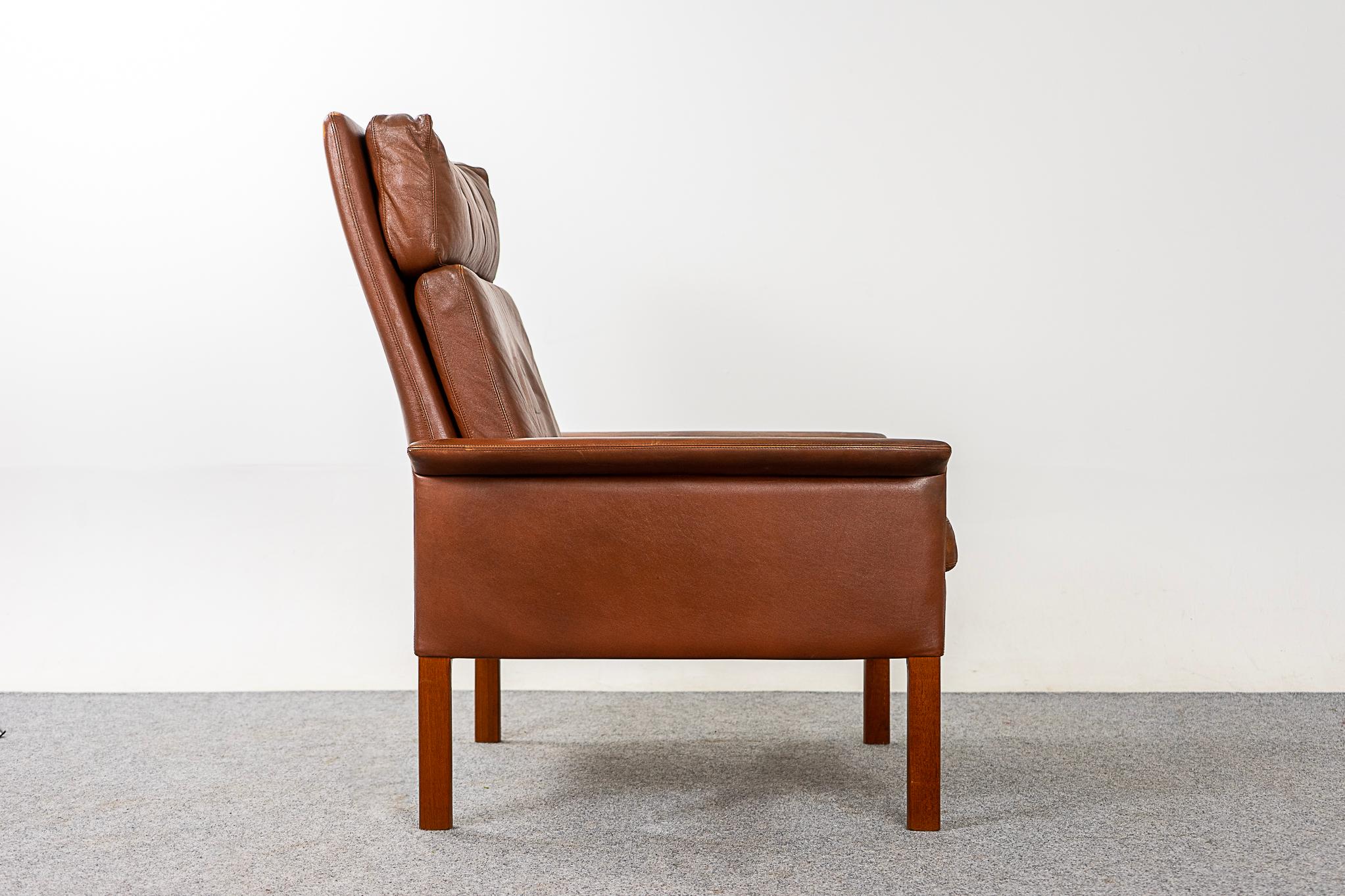 Danish Modern Teak & Leather Lounge Chair 6