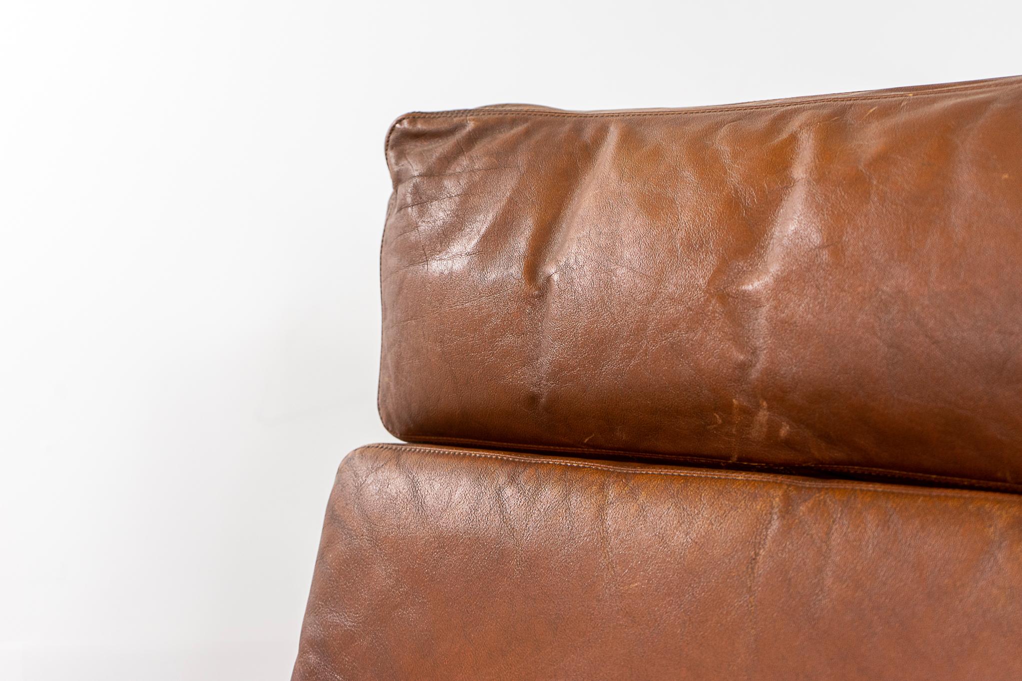 Mid-20th Century Danish Modern Teak & Leather Lounge Chair