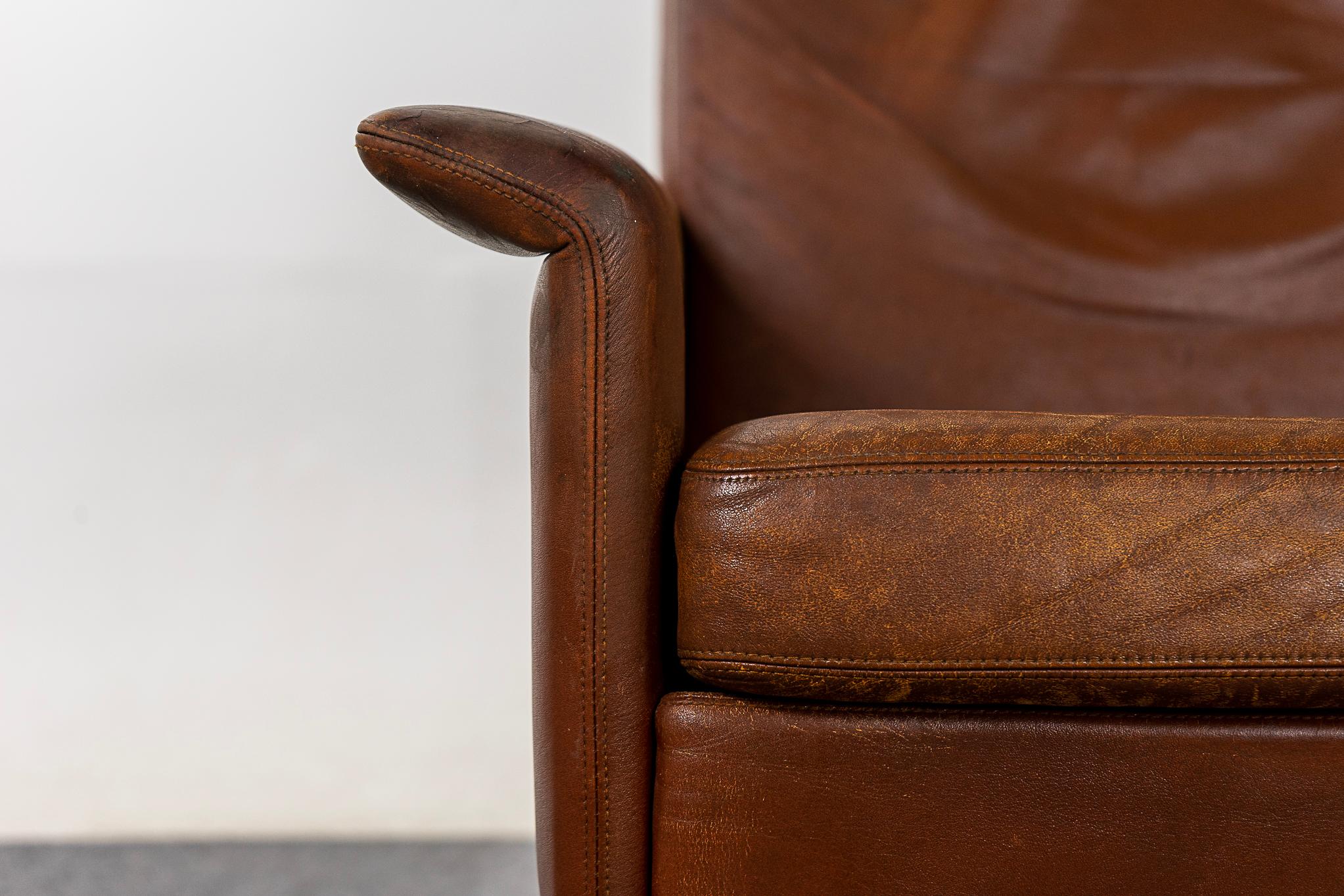 Danish Modern Teak & Leather Lounge Chair 2