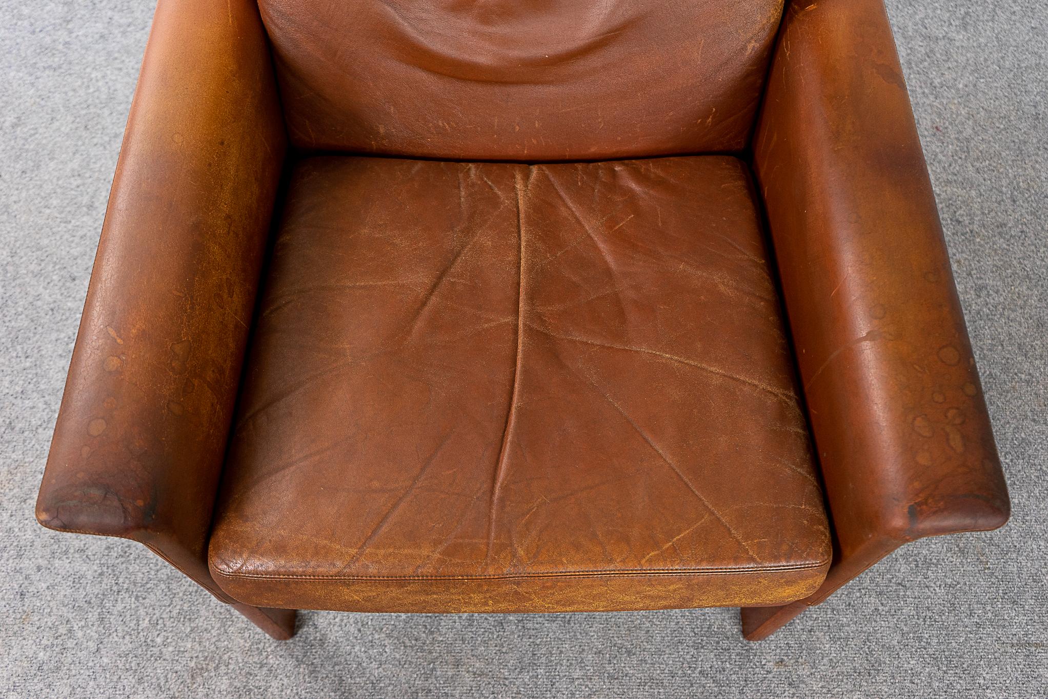 Danish Modern Teak & Leather Lounge Chair 3