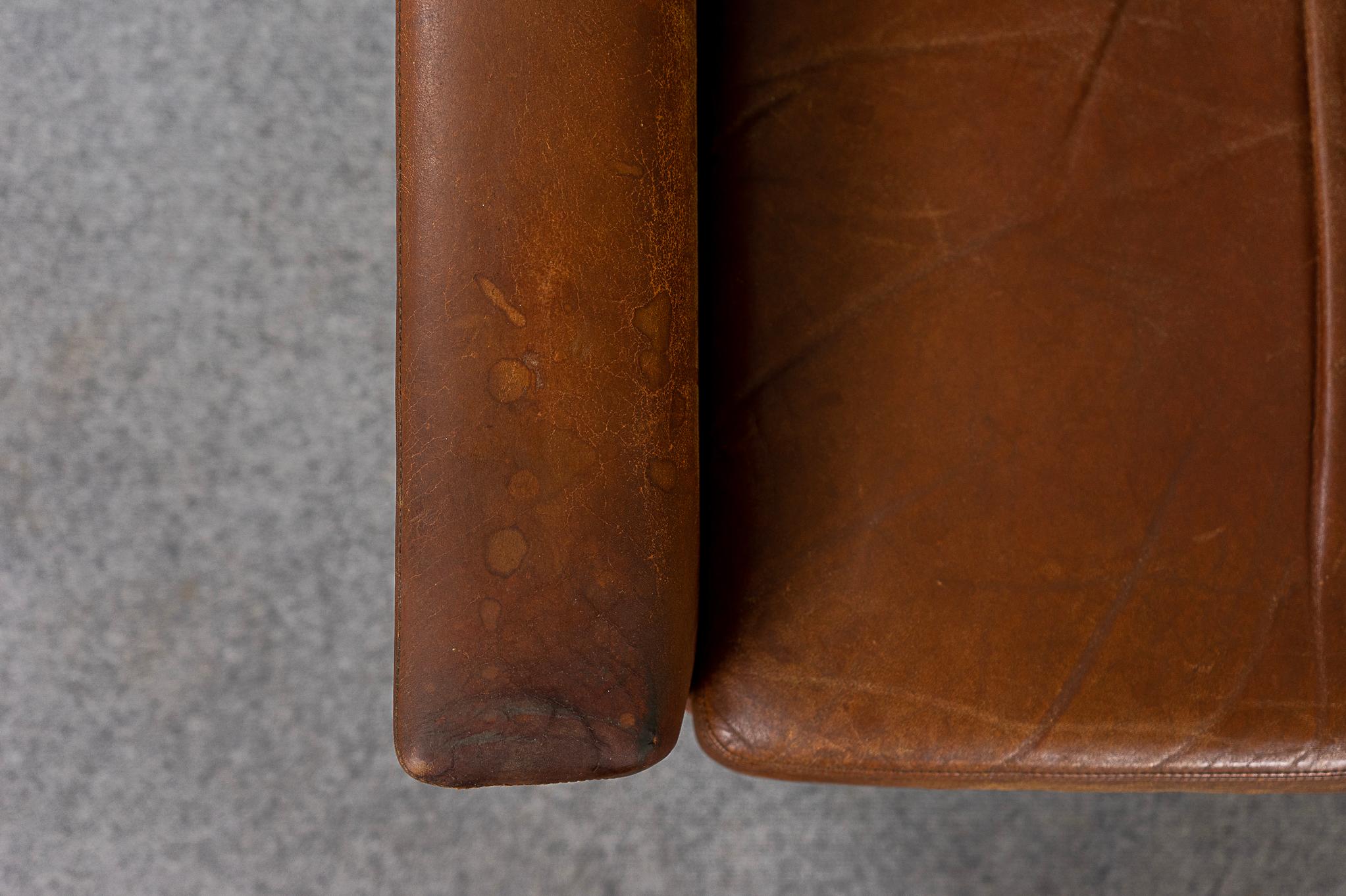 Danish Modern Teak & Leather Lounge Chair 4