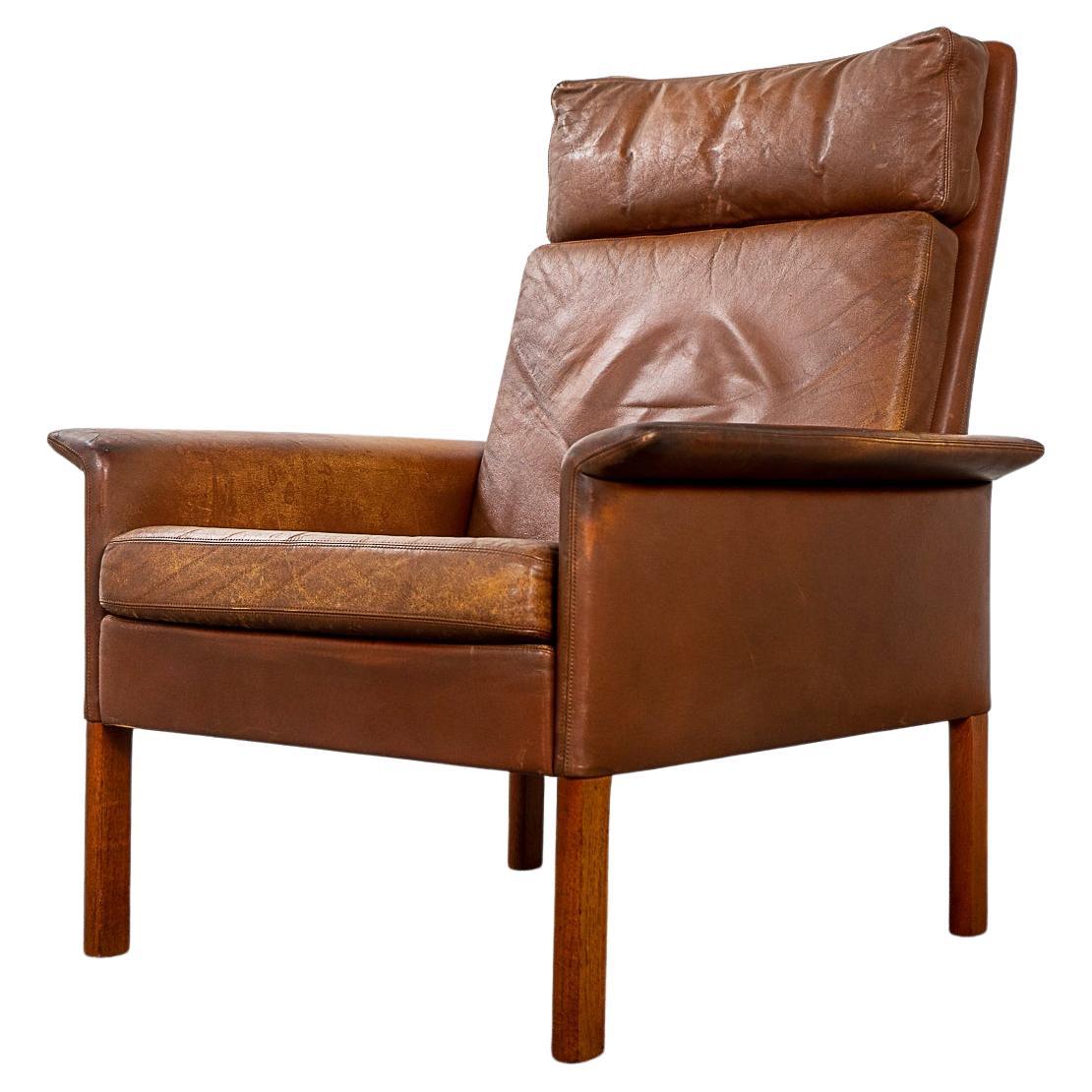 Danish Modern Teak & Leather Lounge Chair