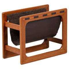 Danish Modern Teak & Leather Magazine Holder